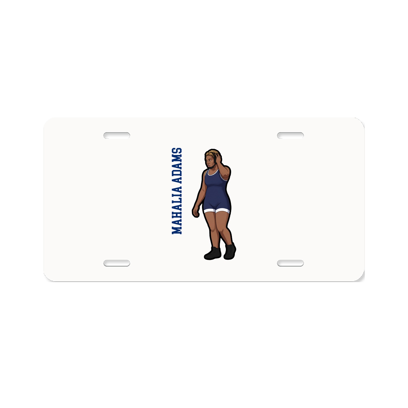 License Plate — Name Vertical in Classic