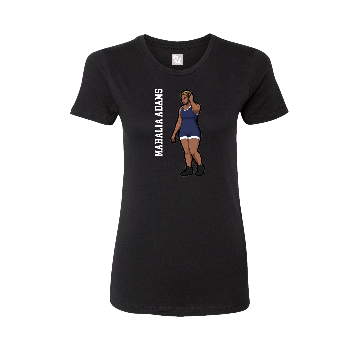 Fitted Women's Tee — Name Vertical in Black