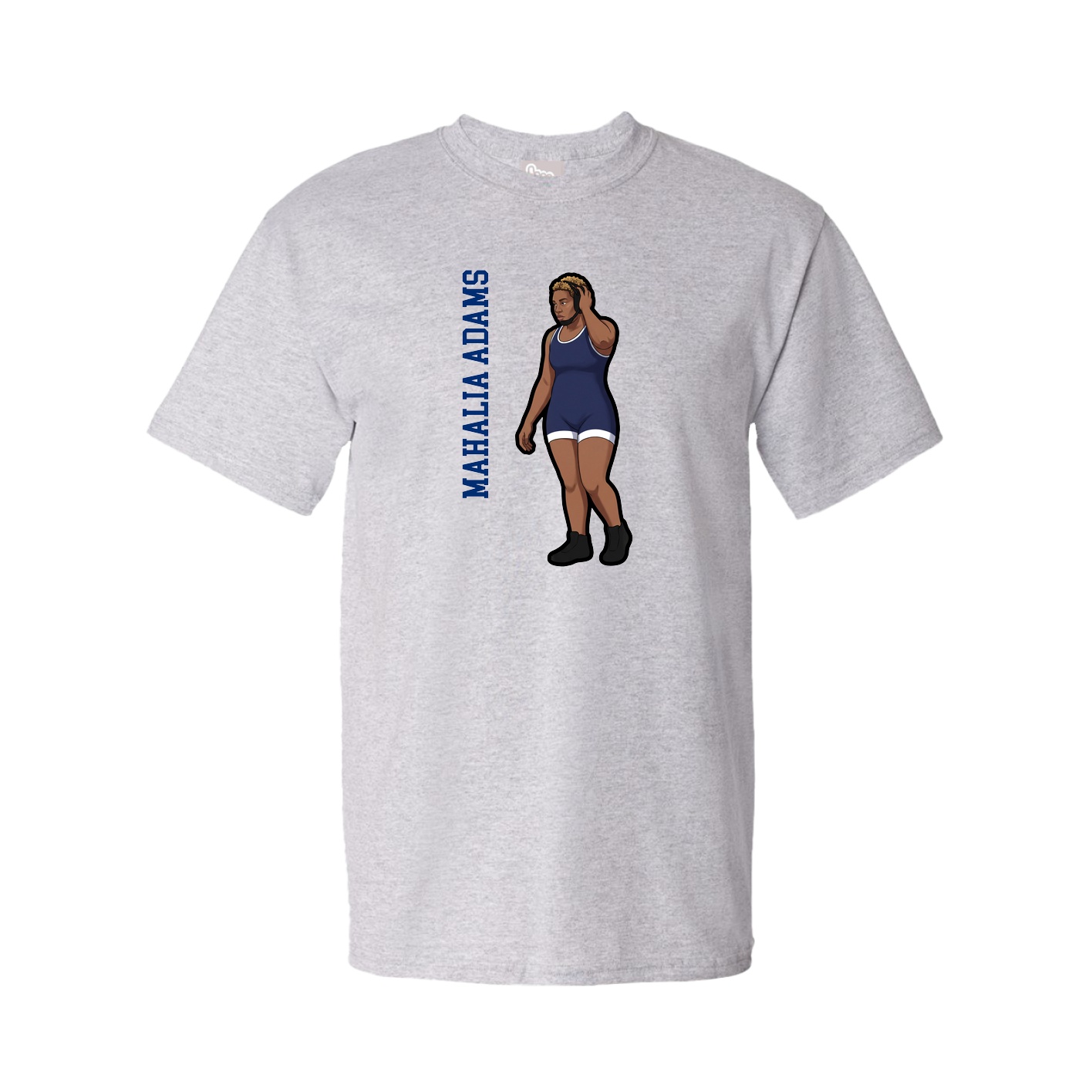 Youth Tee — Name Vertical in Grey
