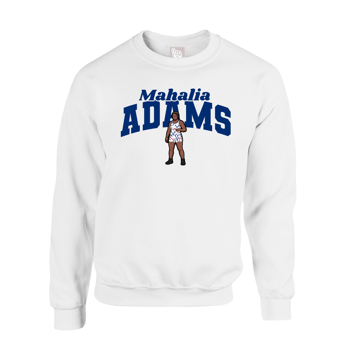 Fleece Crew — Signature Arch in White