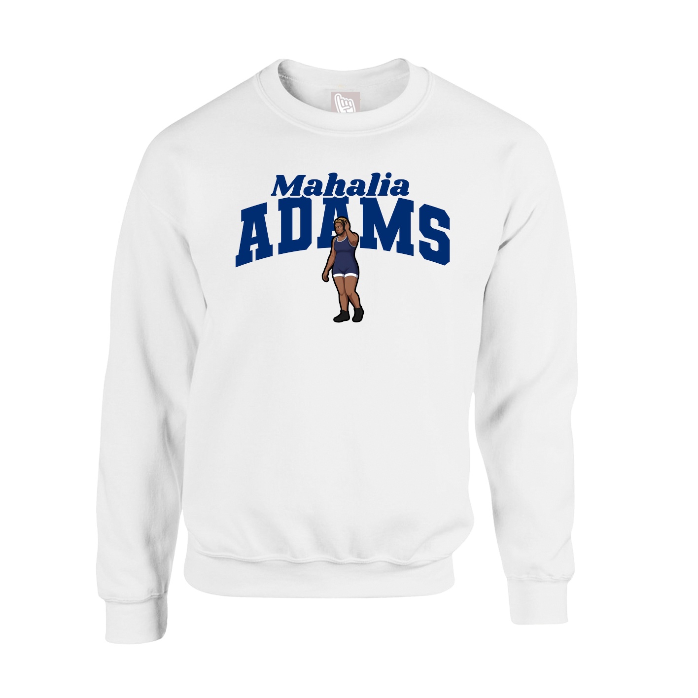 Fleece Crew — Signature Arch in White