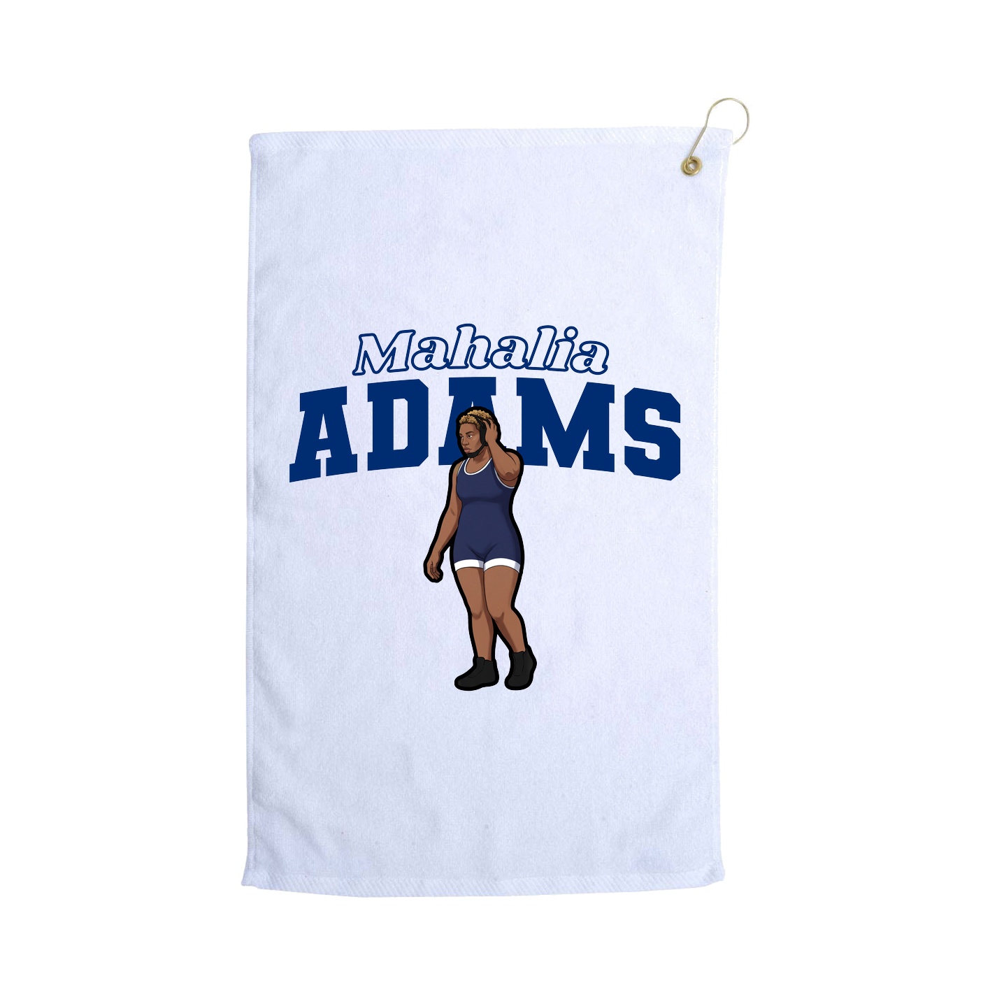 Golf Towel — Name Arch in White
