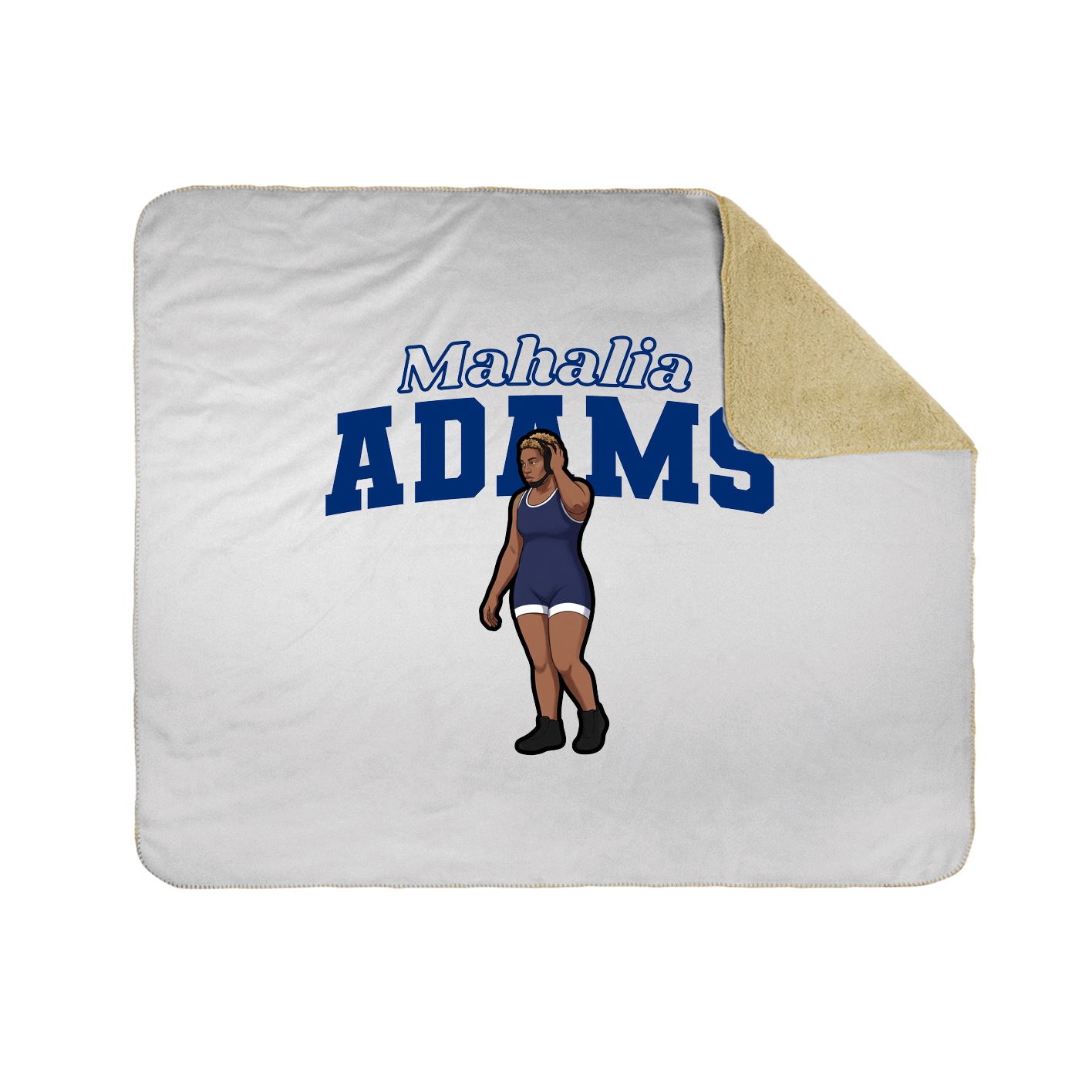 Throw Blanket — Name Arch in White