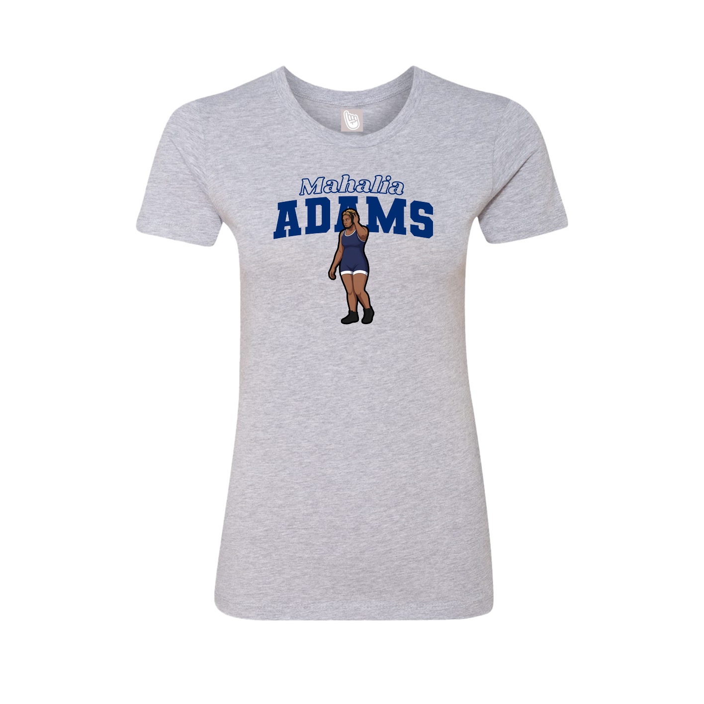 Fitted Women's Tee — Name Arch in Grey
