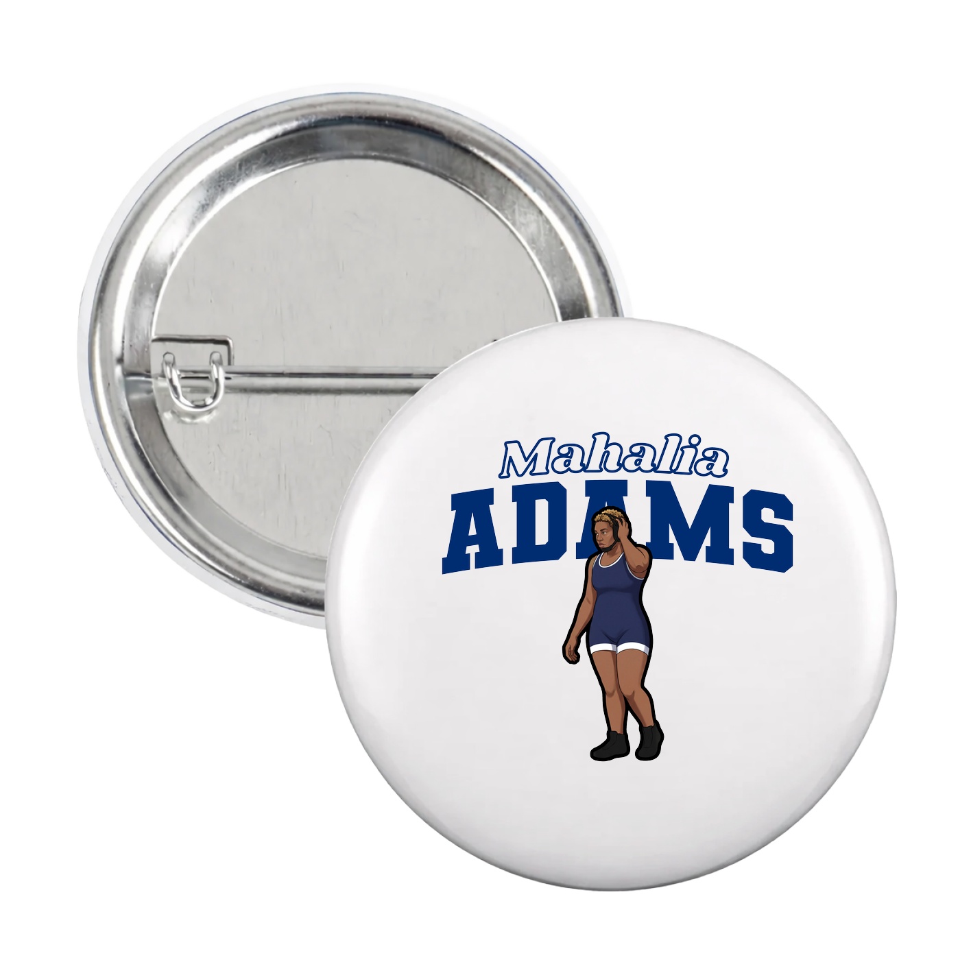 Game Day Button — Name Arch in White