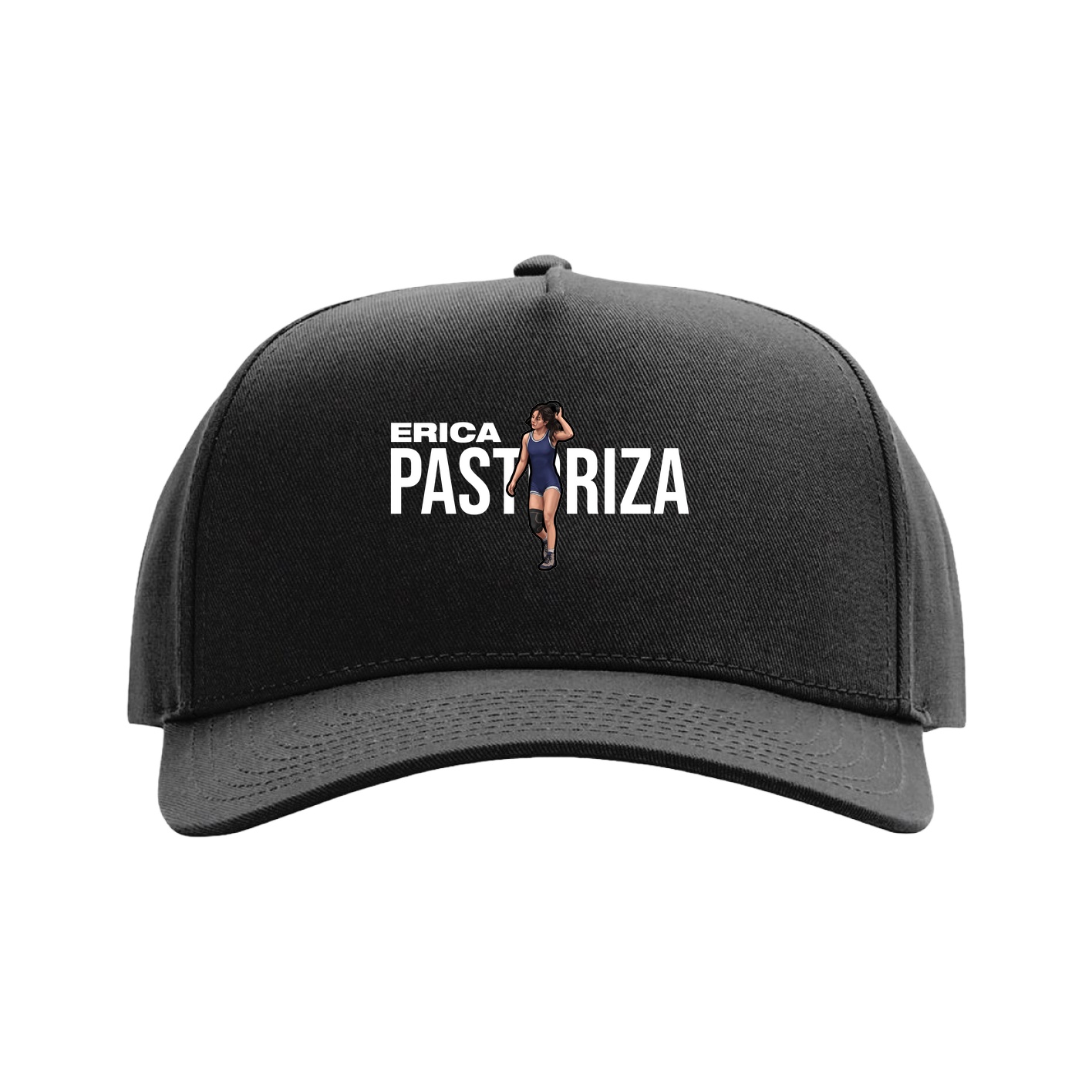 Full Fabric Five-Panel Champ Cap — Player Name in Black