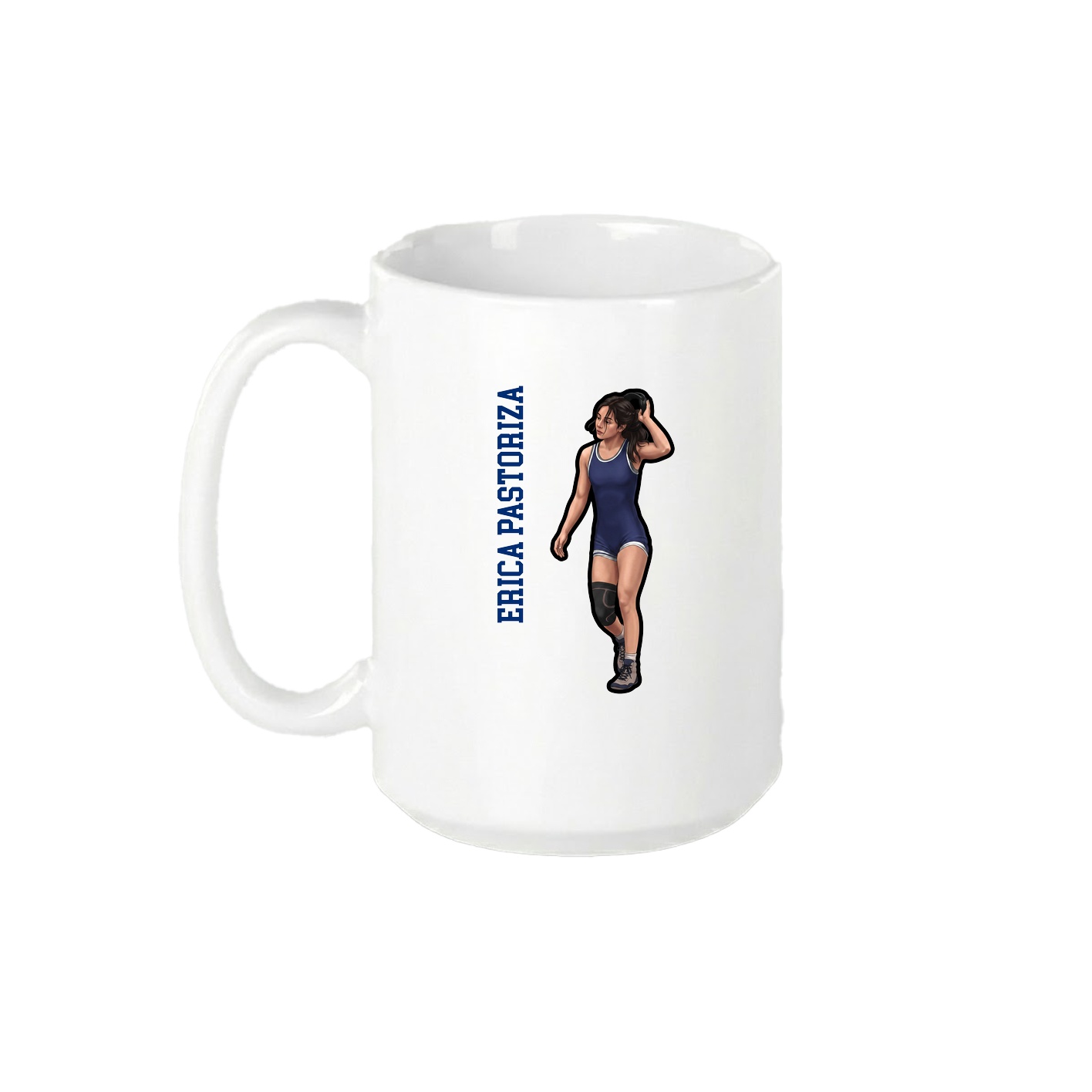 15oz Coffee Mug — Name Vertical in White