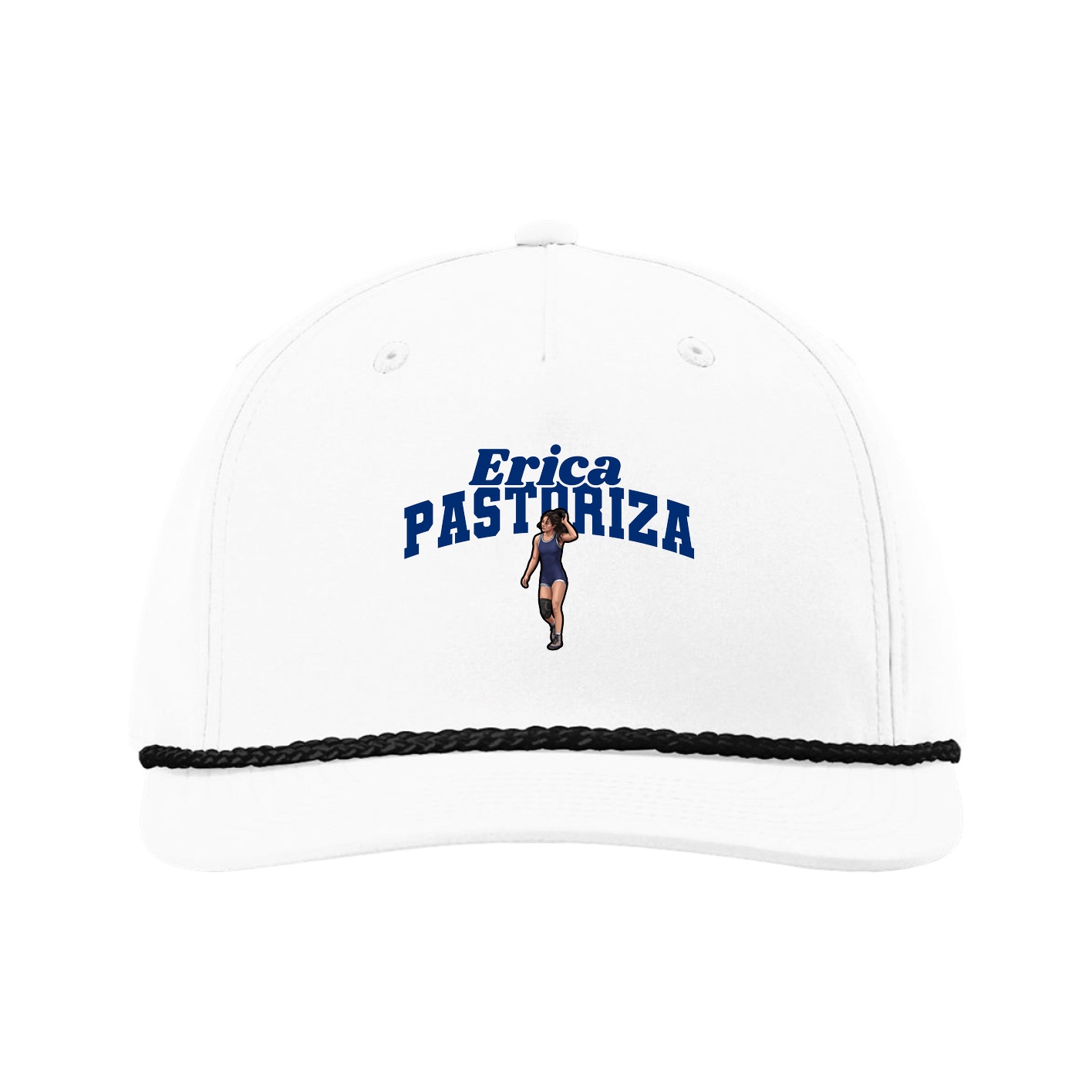 Five-Panel Classic Rope Cap — Signature Arch in White
