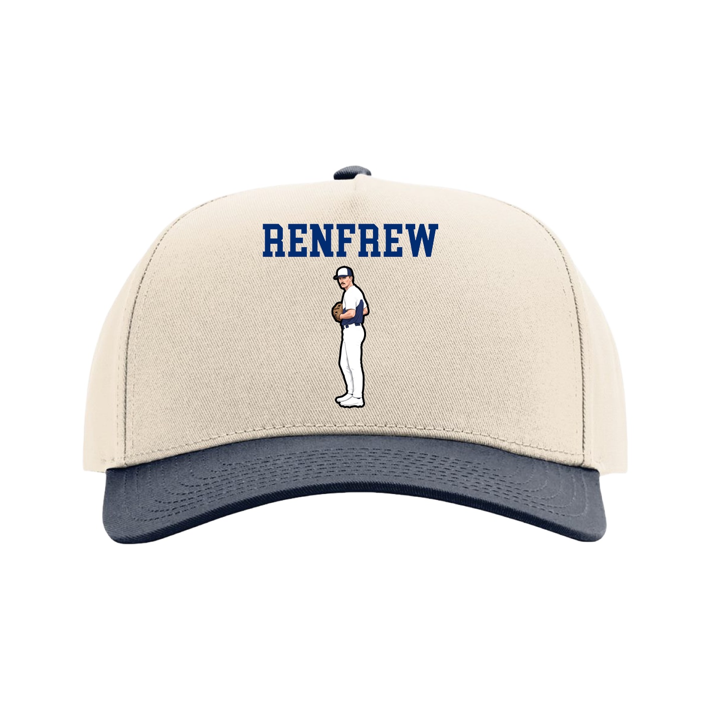 Full Fabric Five-Panel Champ Cap — Shirsey in Cream/Navy