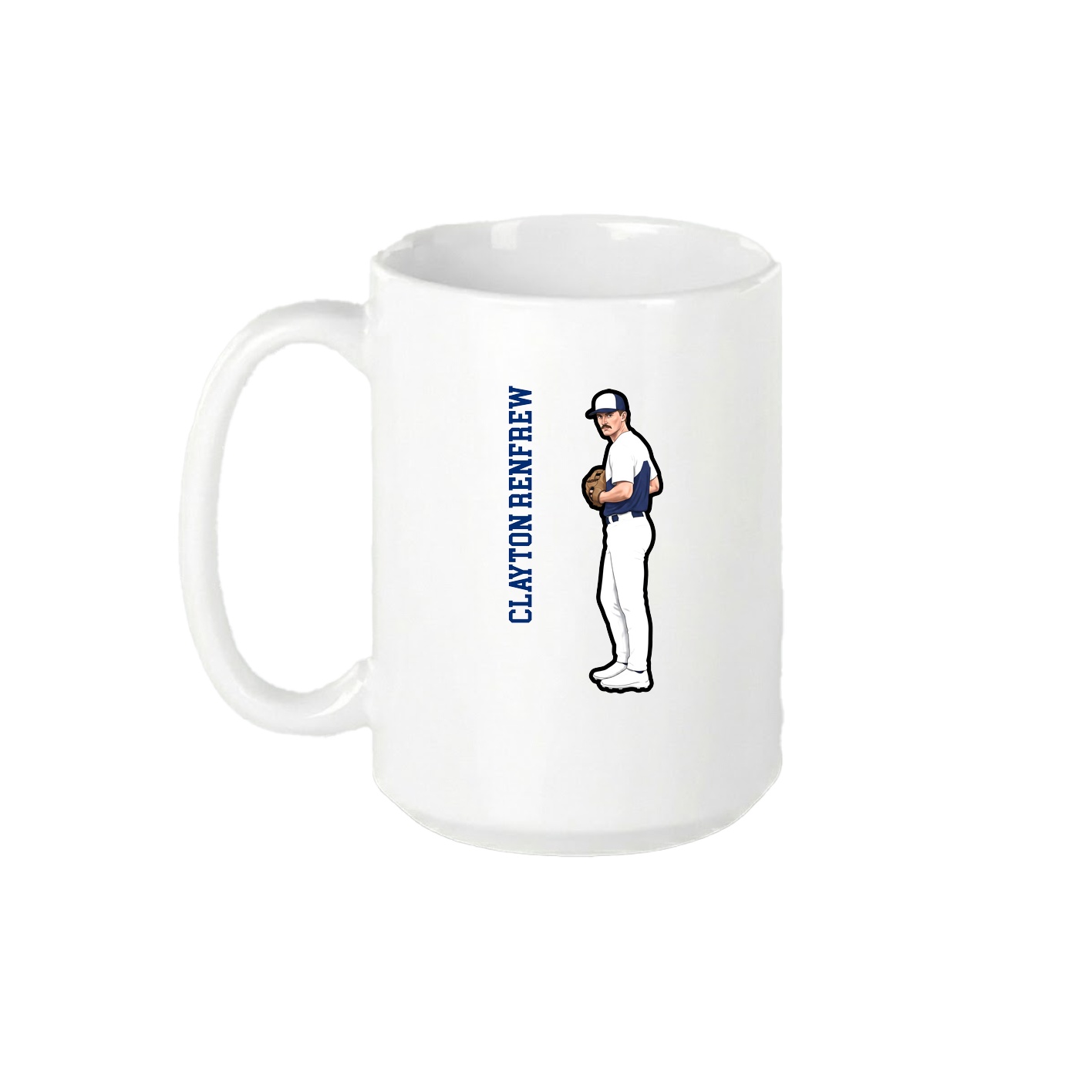 15oz Coffee Mug — Name Vertical in White