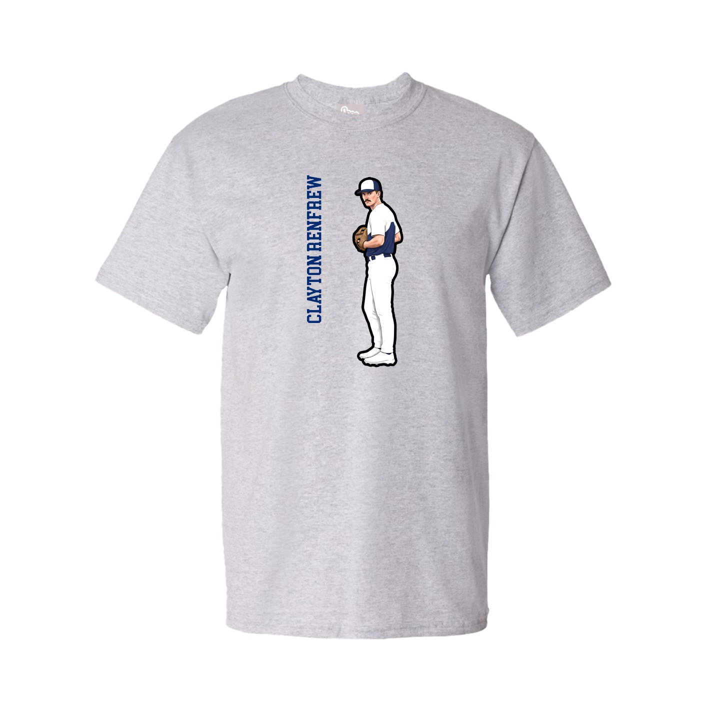 Tee — Name Vertical in Grey