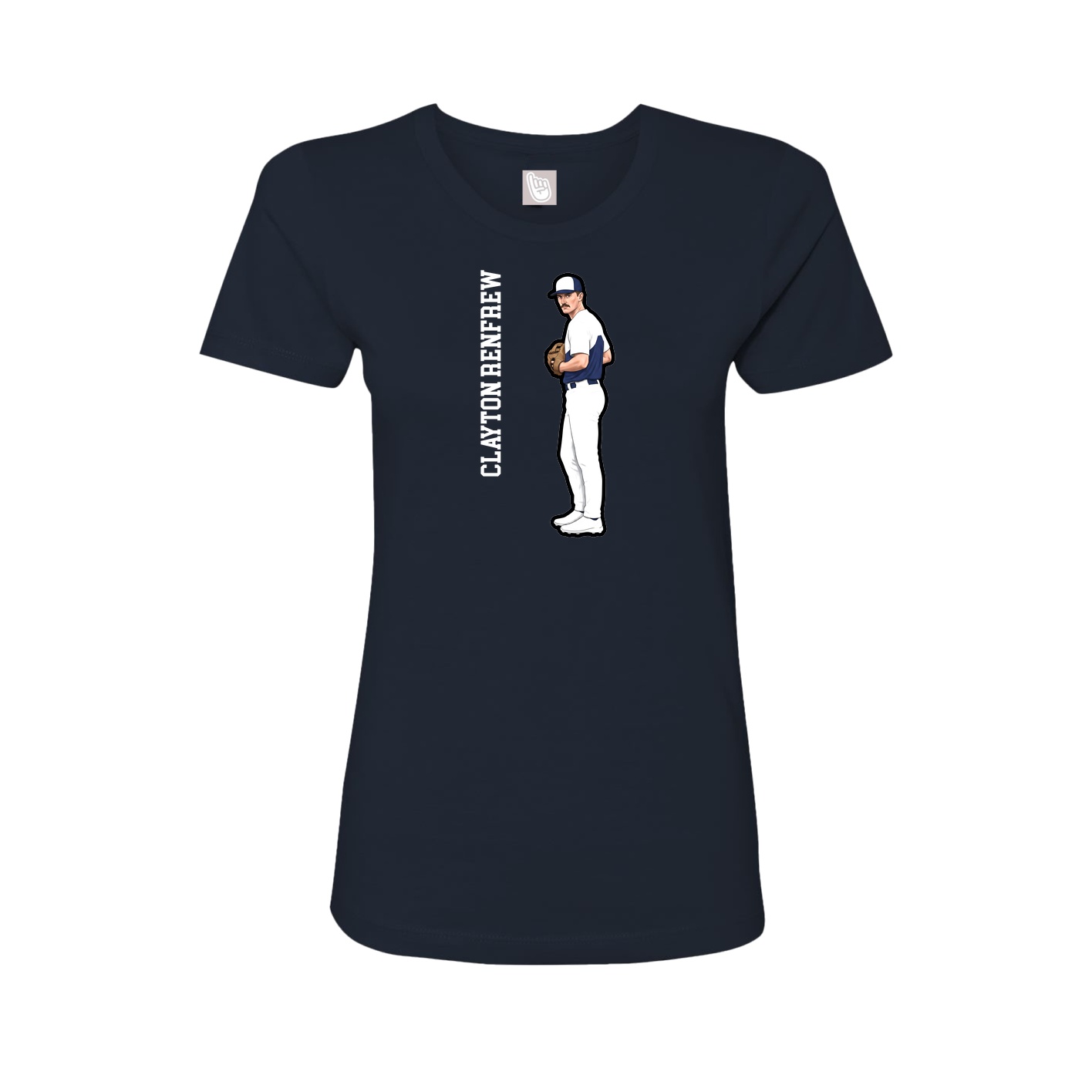 Womens Tee — Name Vertical in Navy