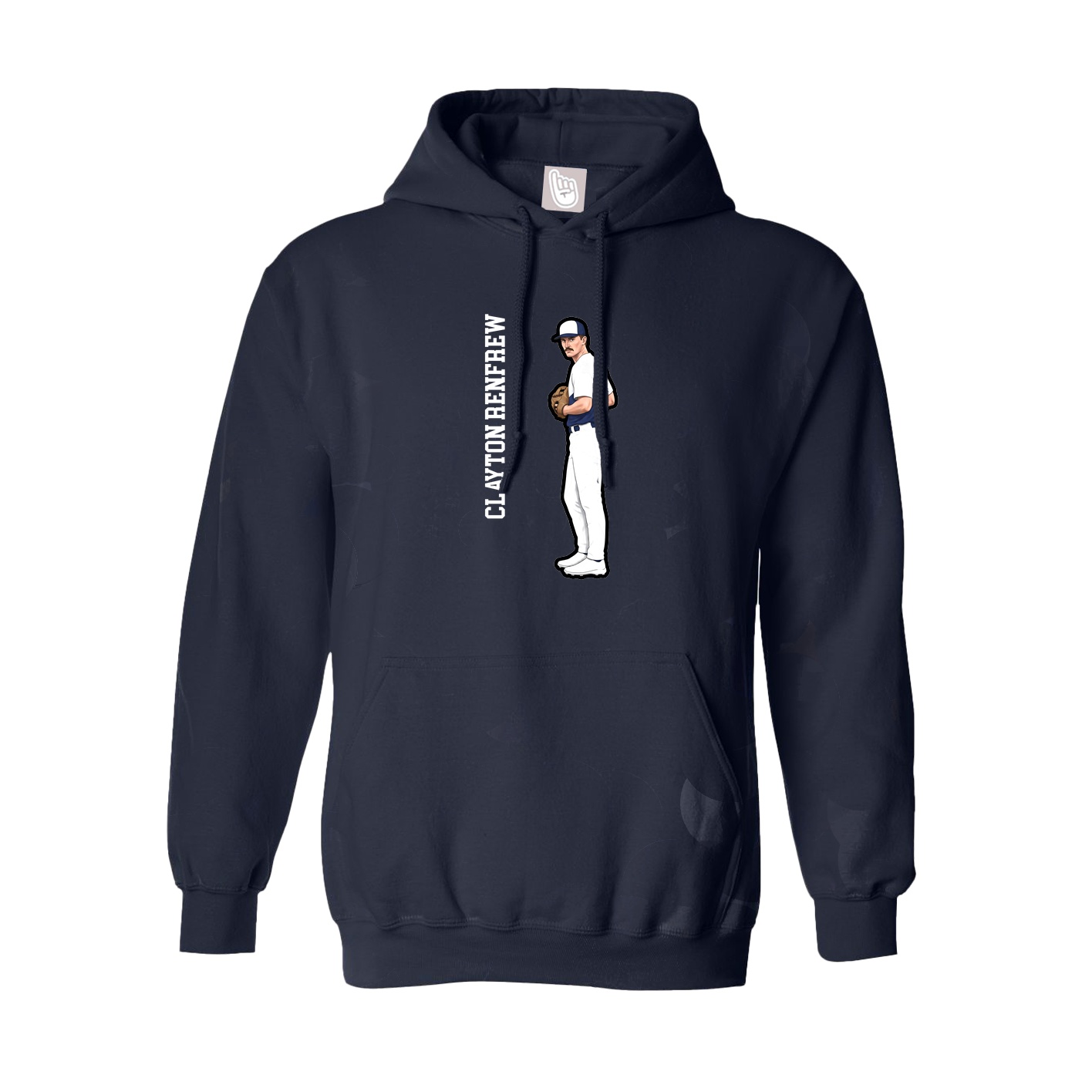 Hoodie — Name Vertical in Navy