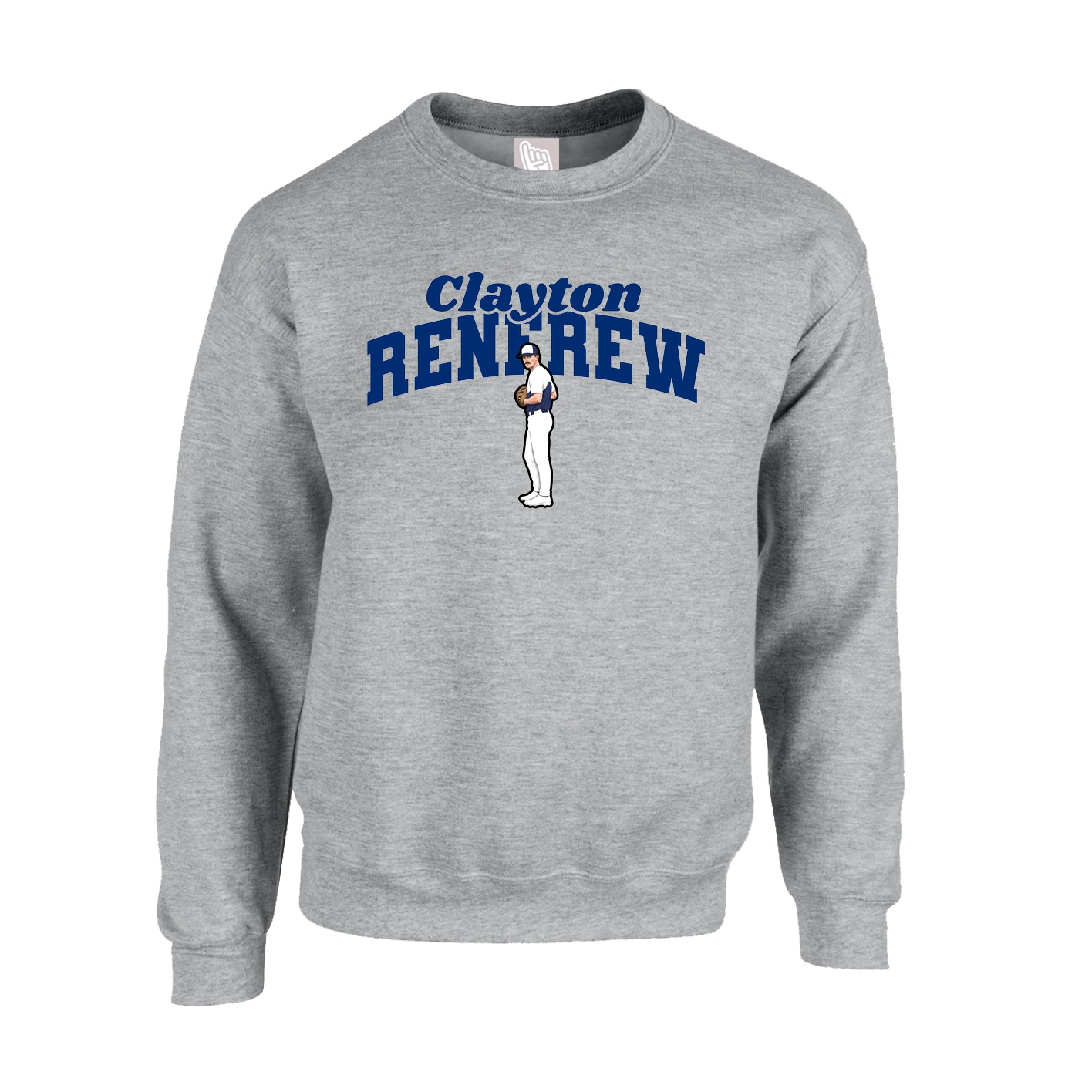 Fleece Crew — Signature Arch in Grey