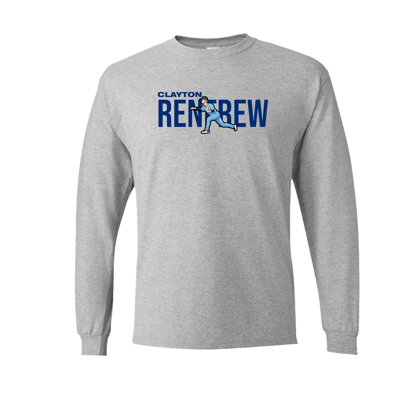 Long Sleeve Tee — Player Name in Grey