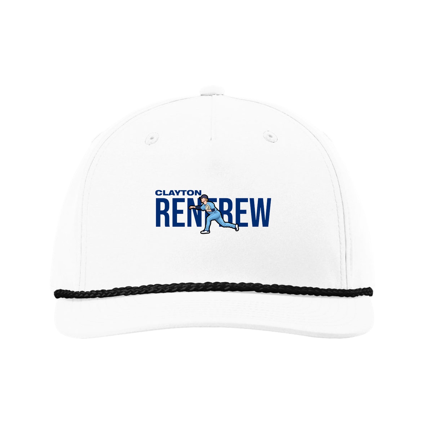 Five-Panel Classic Rope Cap — Player Name in White