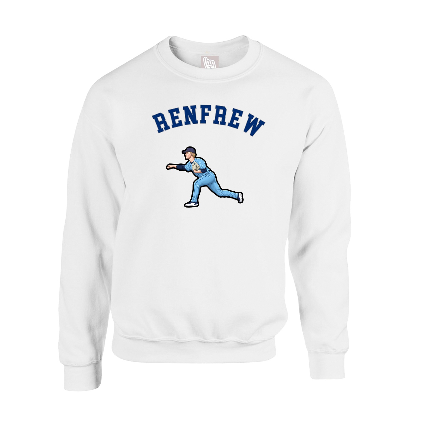 Fleece Crew — Shirsey Arch in White