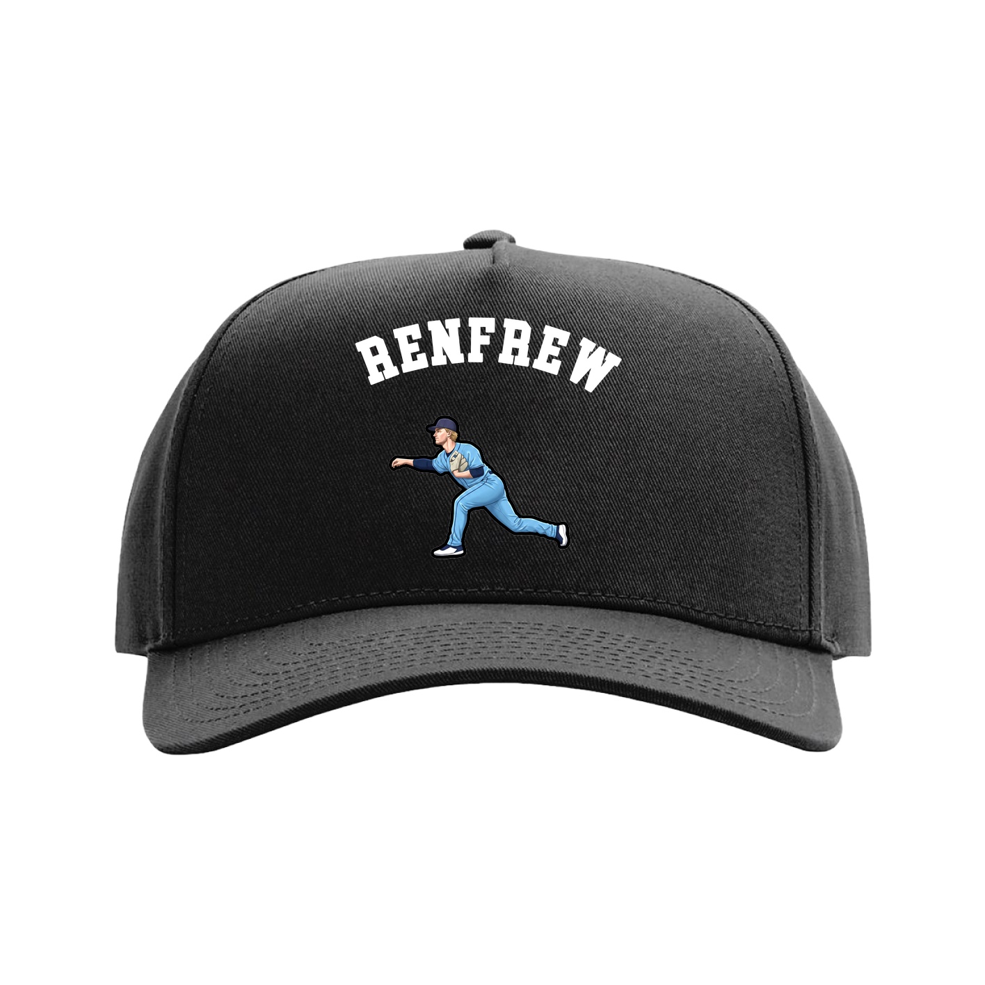 Full Fabric Five-Panel Champ Cap — Shirsey Arch in Black