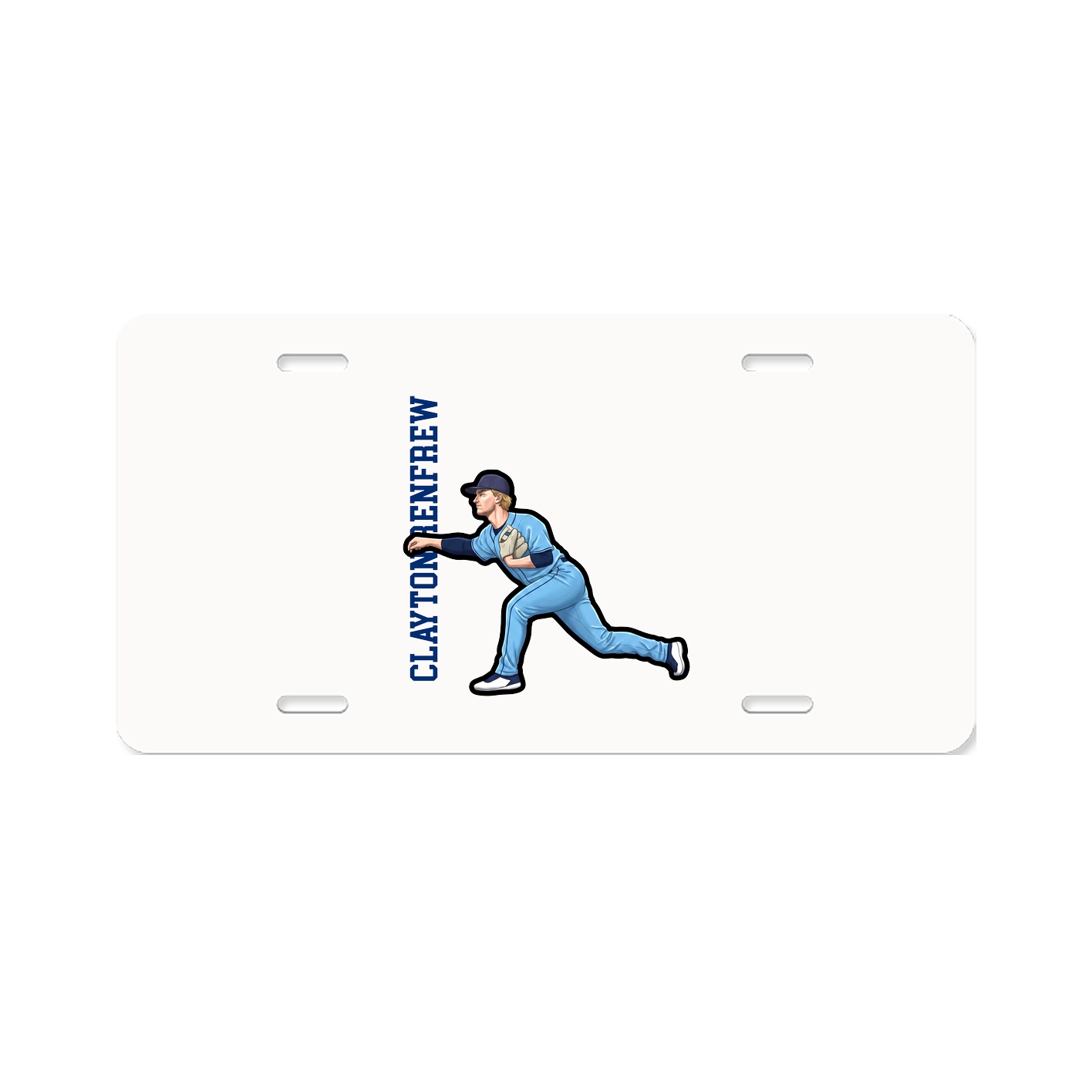 License Plate — Name Vertical in Classic