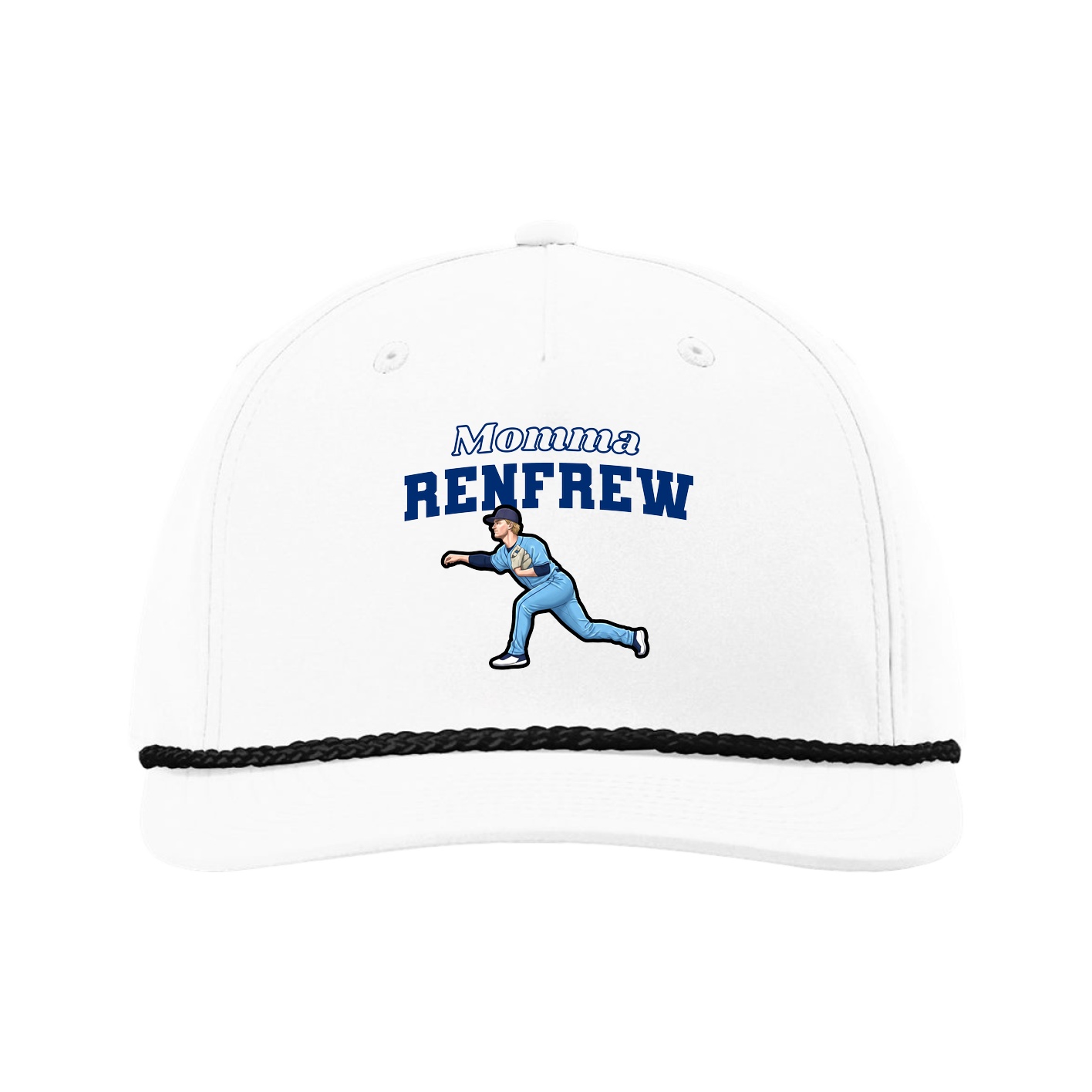 Five-Panel Classic Rope Cap — Mothers Day Block in White