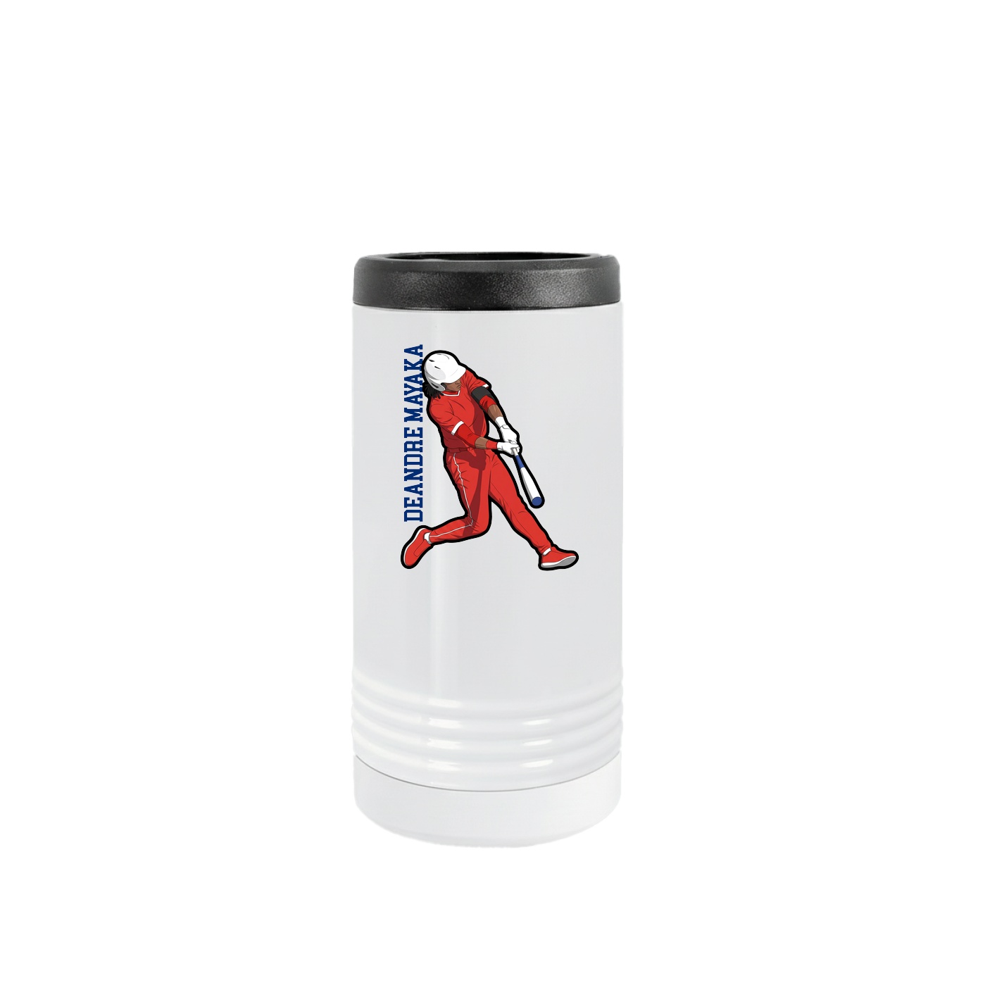 Slim Beverage Holder — Name Vertical in White