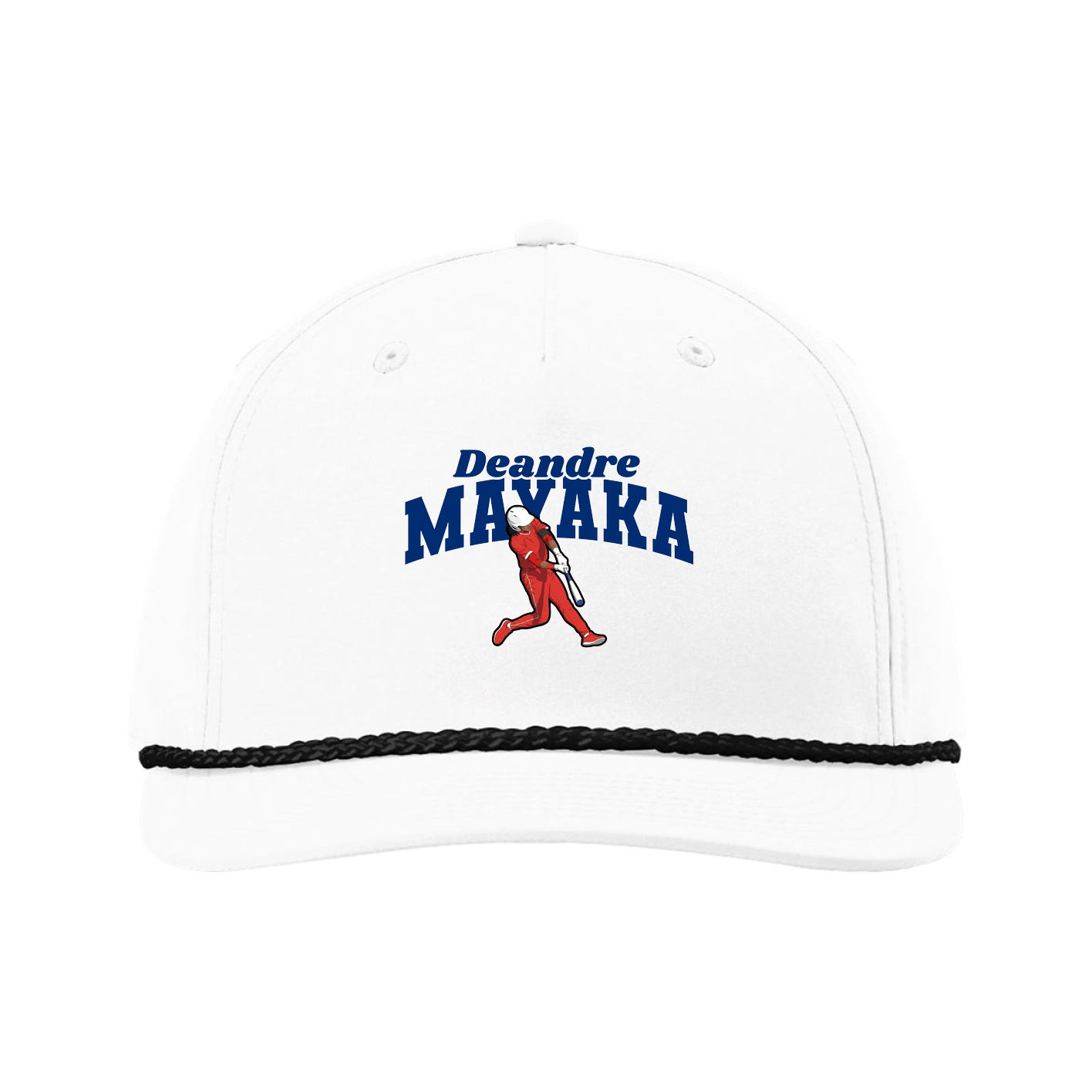 Five-Panel Classic Rope Cap — Signature Arch in White