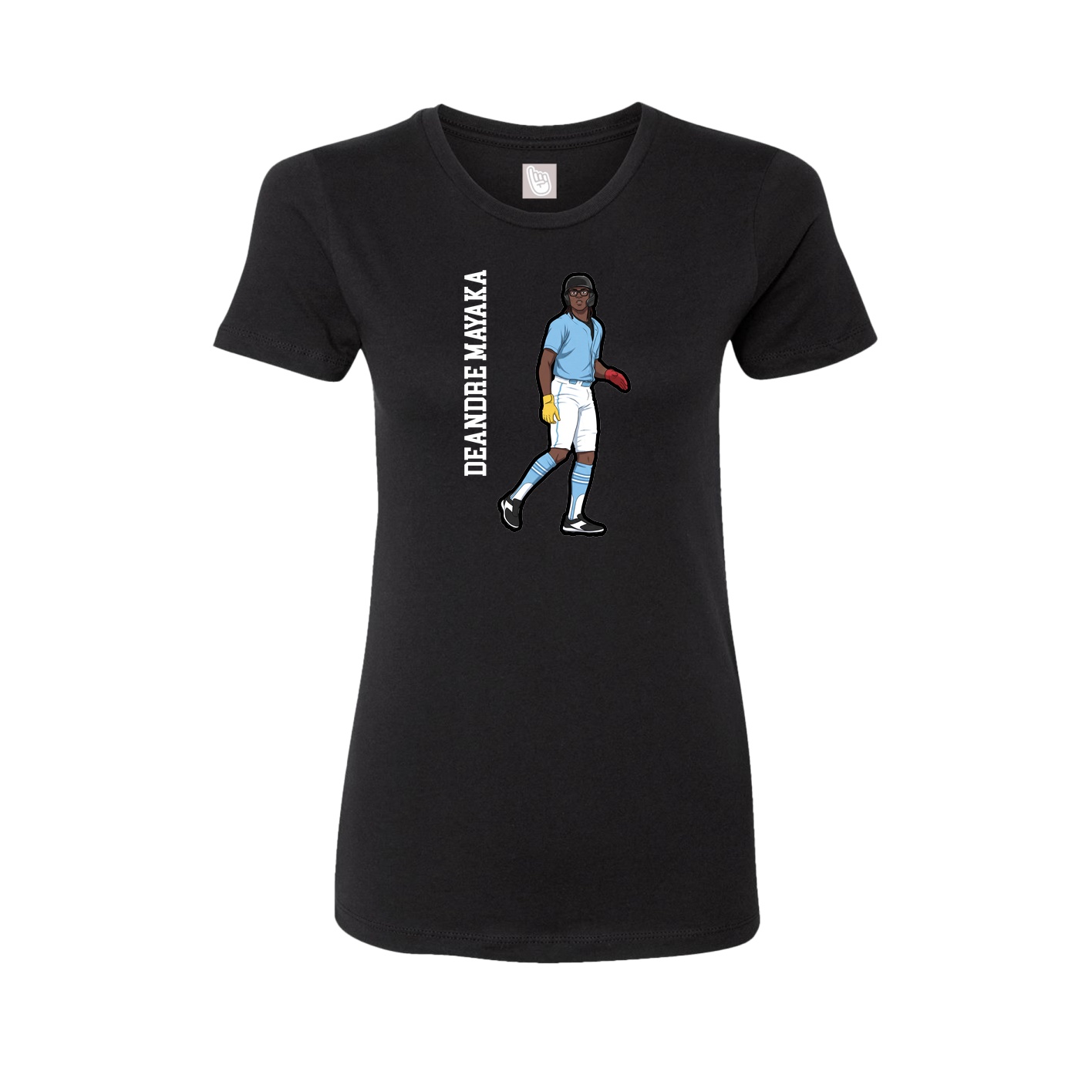 Fitted Women's Tee — Name Vertical in Black