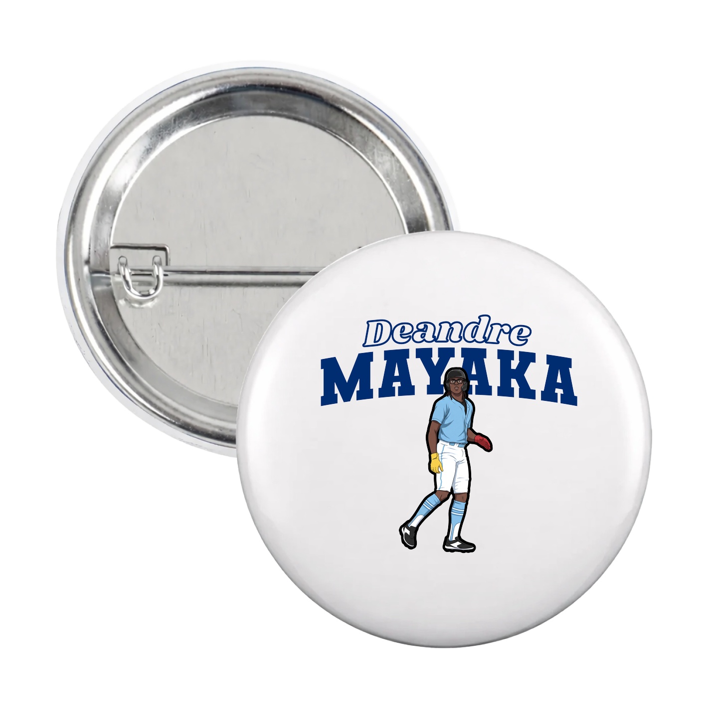 Game Day Button — Name Arch in White