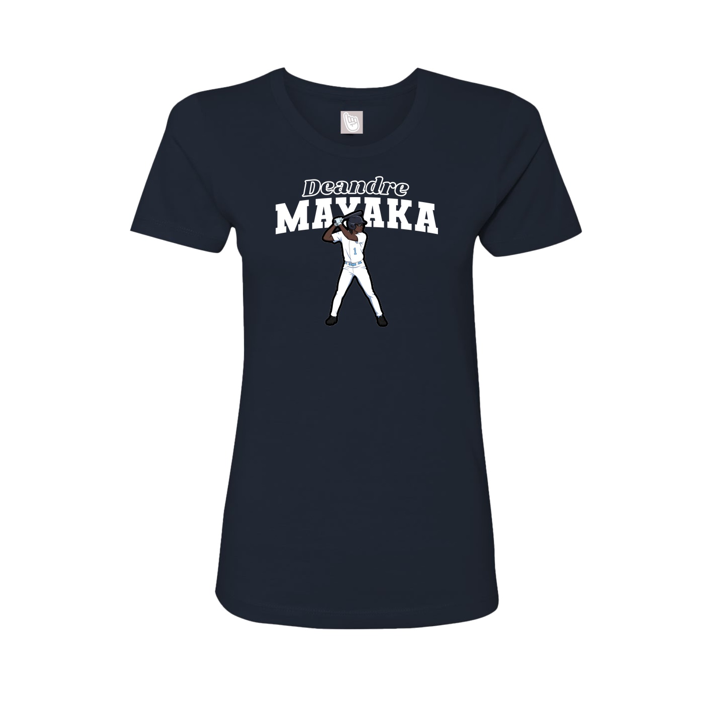 Fitted Women's Tee — Name Arch in Navy