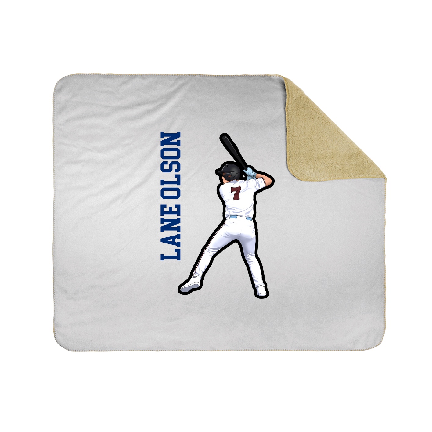 Throw Blanket — Name Vertical in White