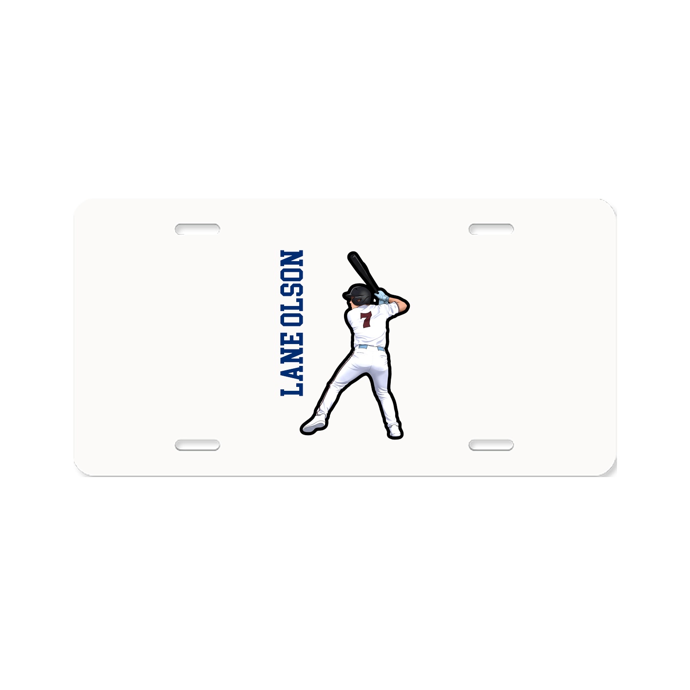 License Plate — Name Vertical in Classic