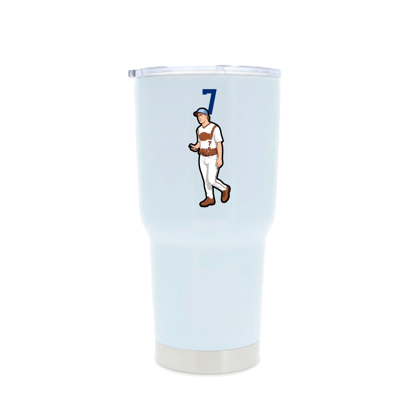30oz Stainless Steel Tumbler — Number Top in White