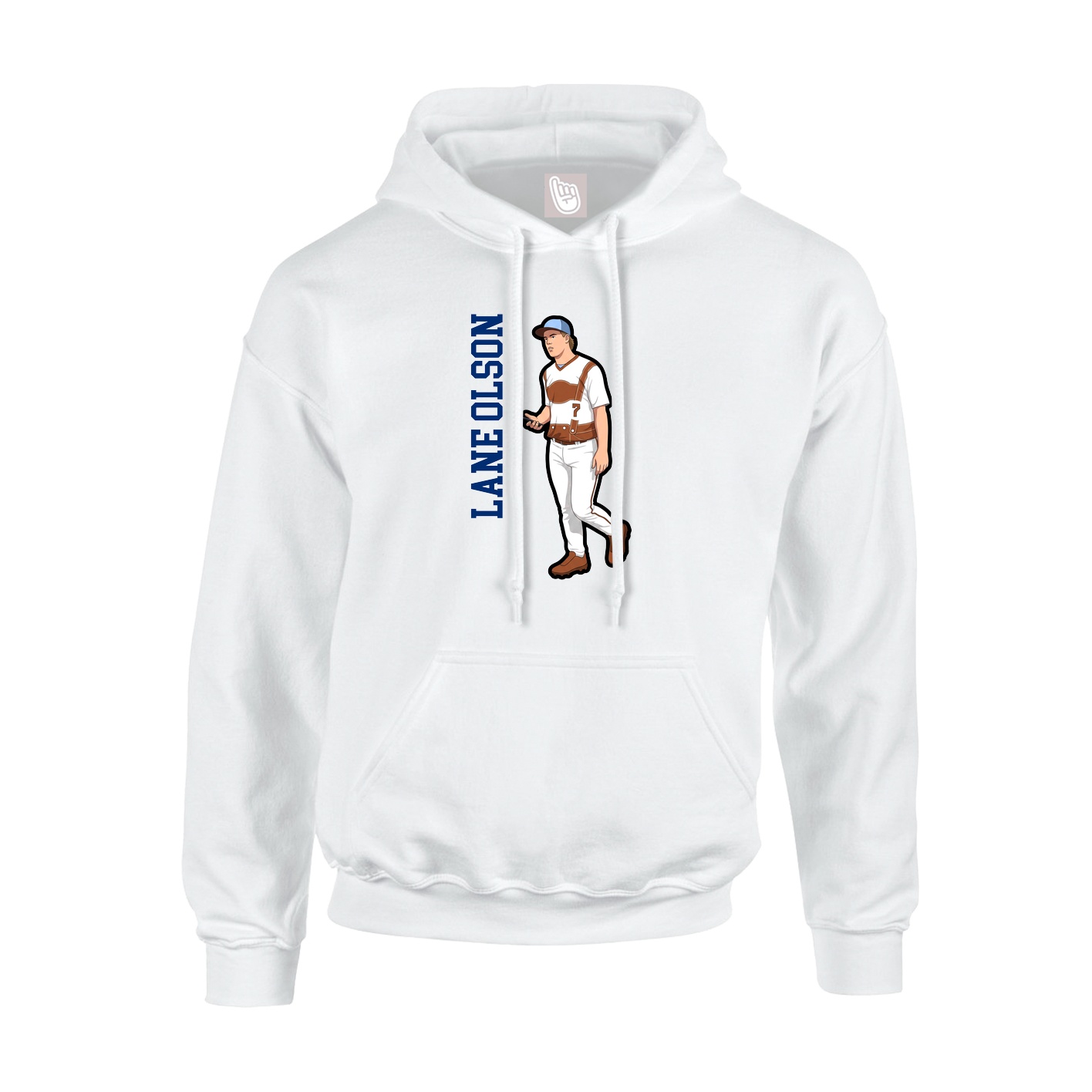 Youth Hoodie — Name Vertical in White