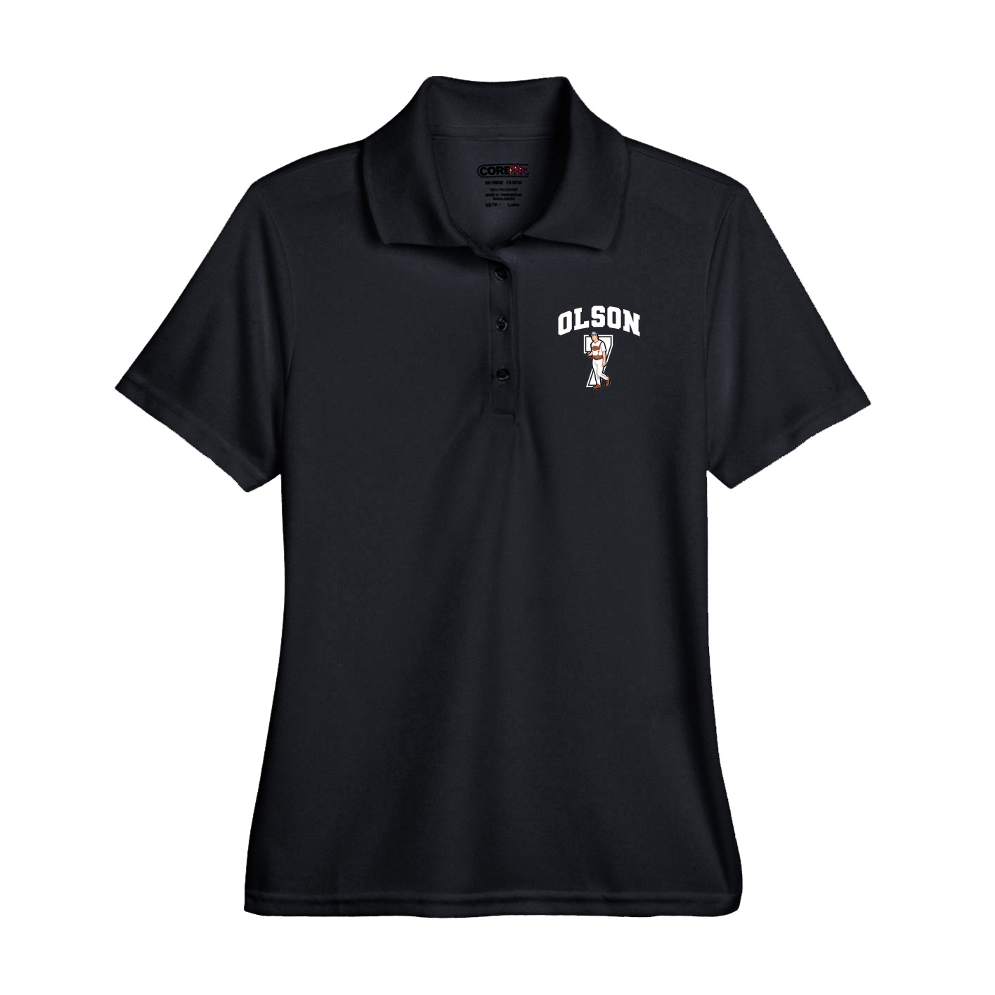 Performance Polo — Number in Black