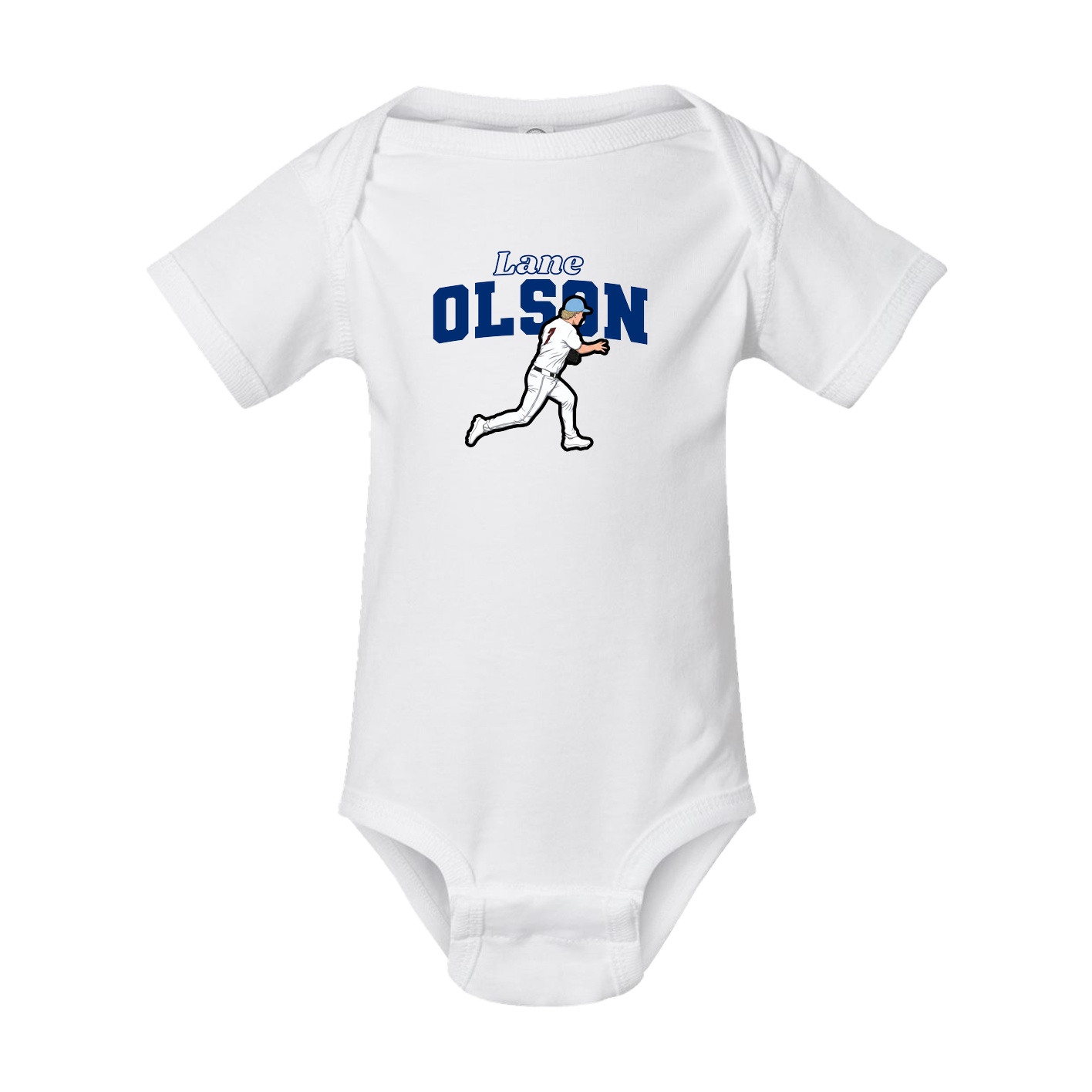 Baby Onesie — Name Arch in White