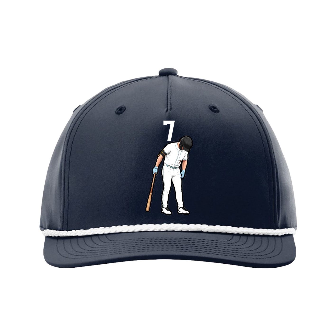 Five-Panel Classic Rope Cap — Number Top in Navy