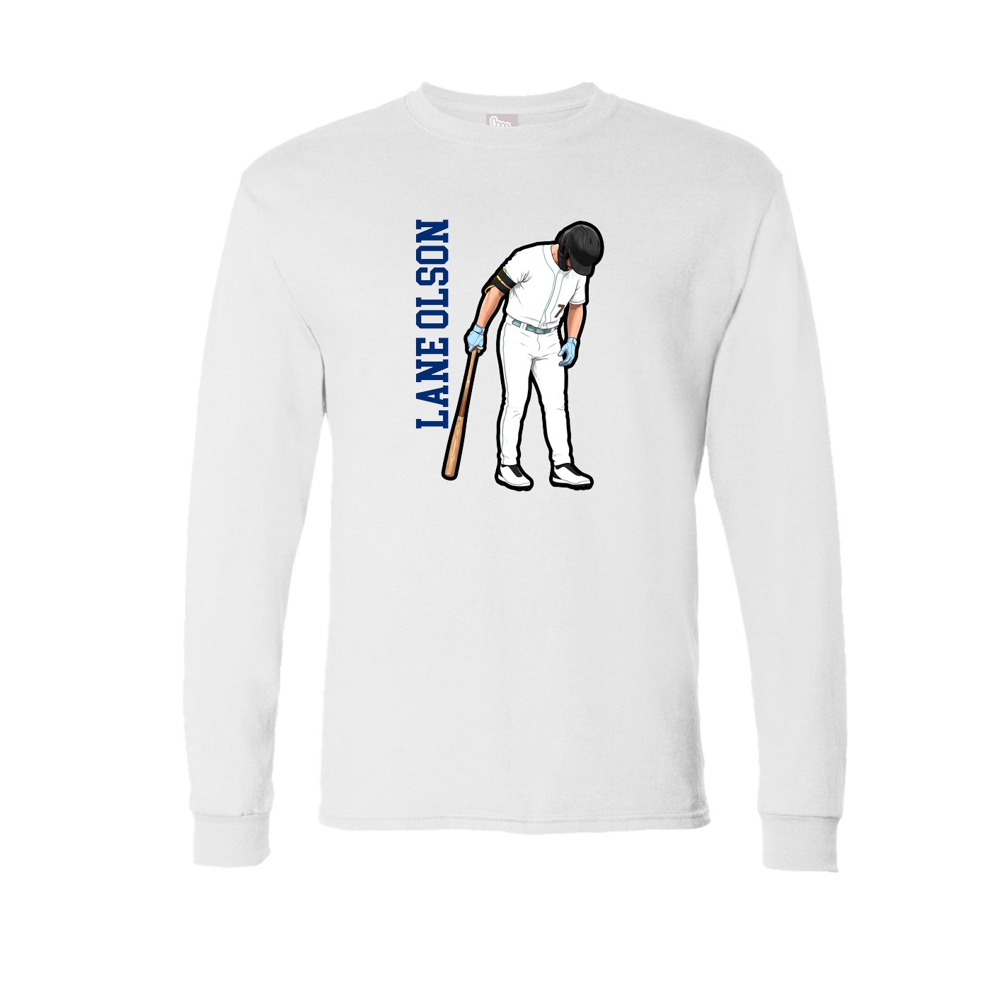 Long Sleeve Tee — Name Vertical in White