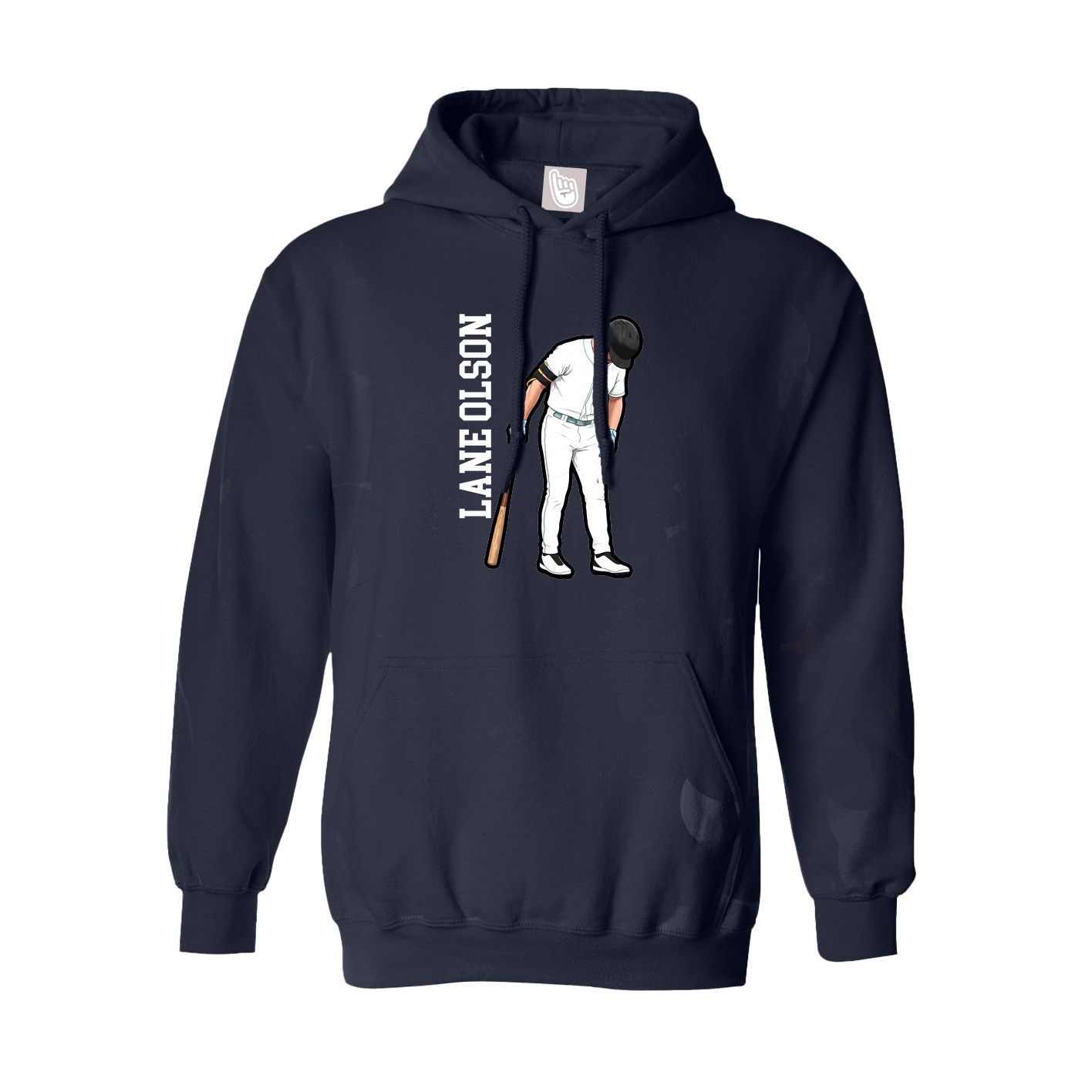 Hoodie — Name Vertical in Navy