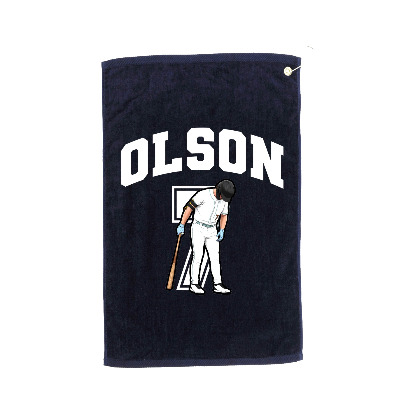 Golf Towel — Number in Navy