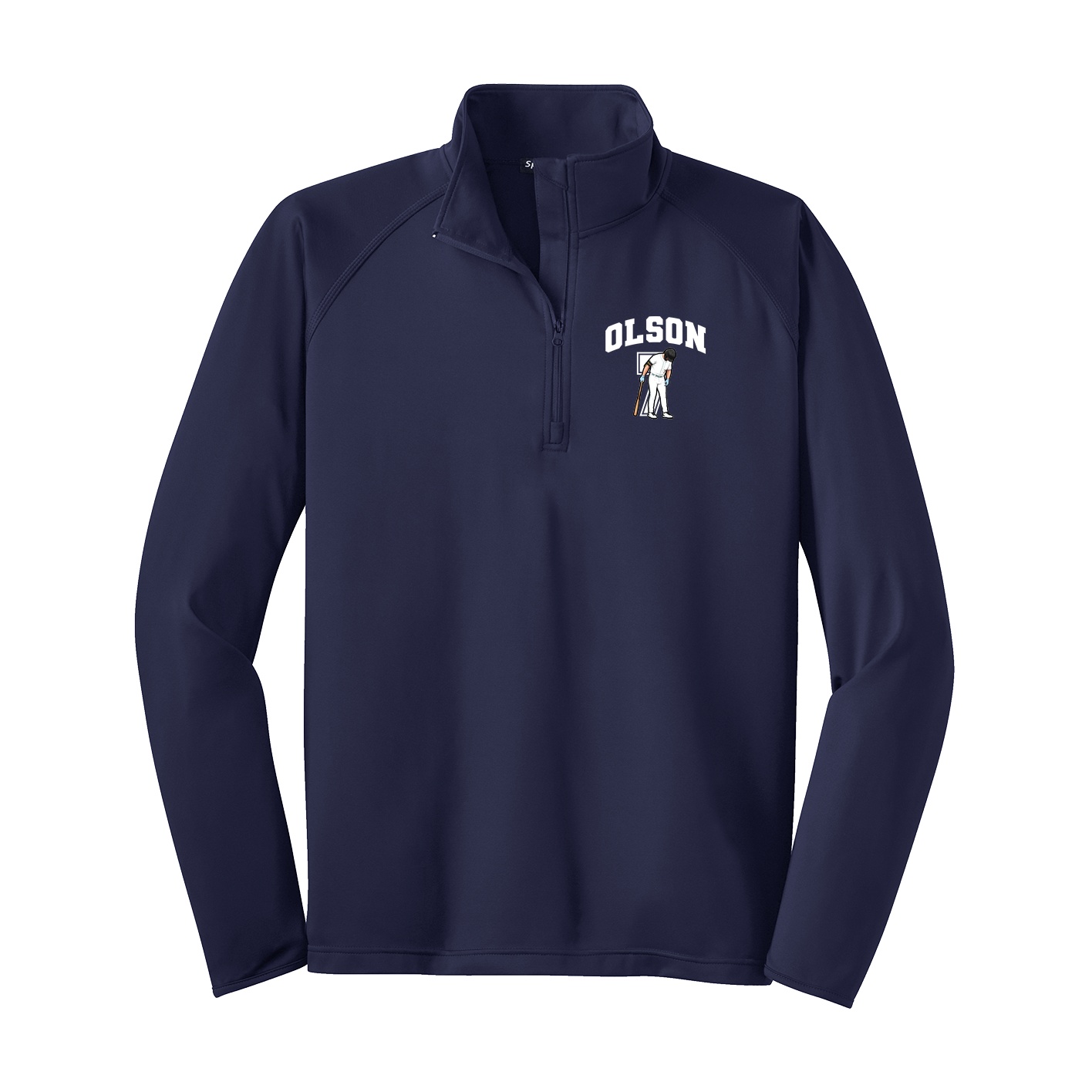 Q-Zip Pullover — Number in Navy