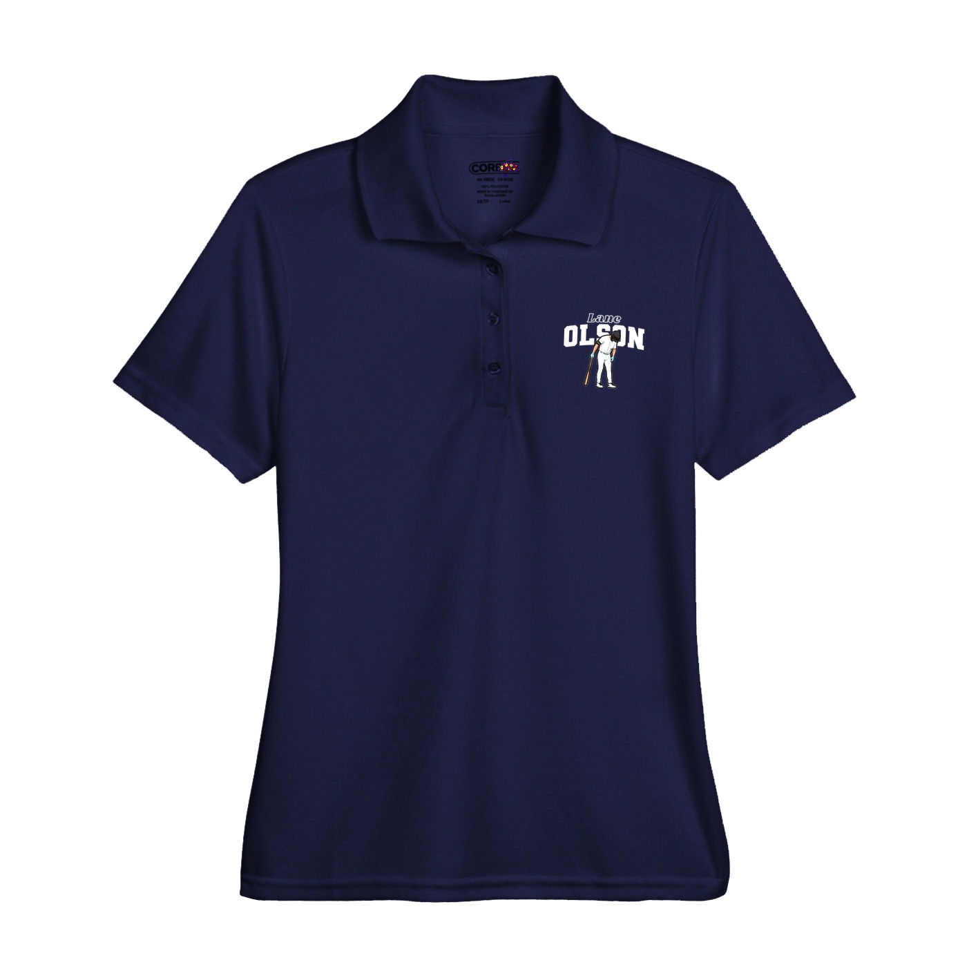 Womens Performance Polo — Name Arch in Navy