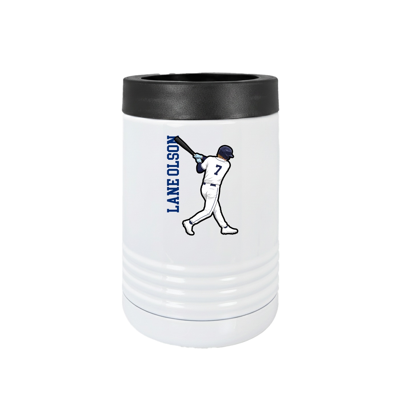 Beverage Holder — Name Vertical in White
