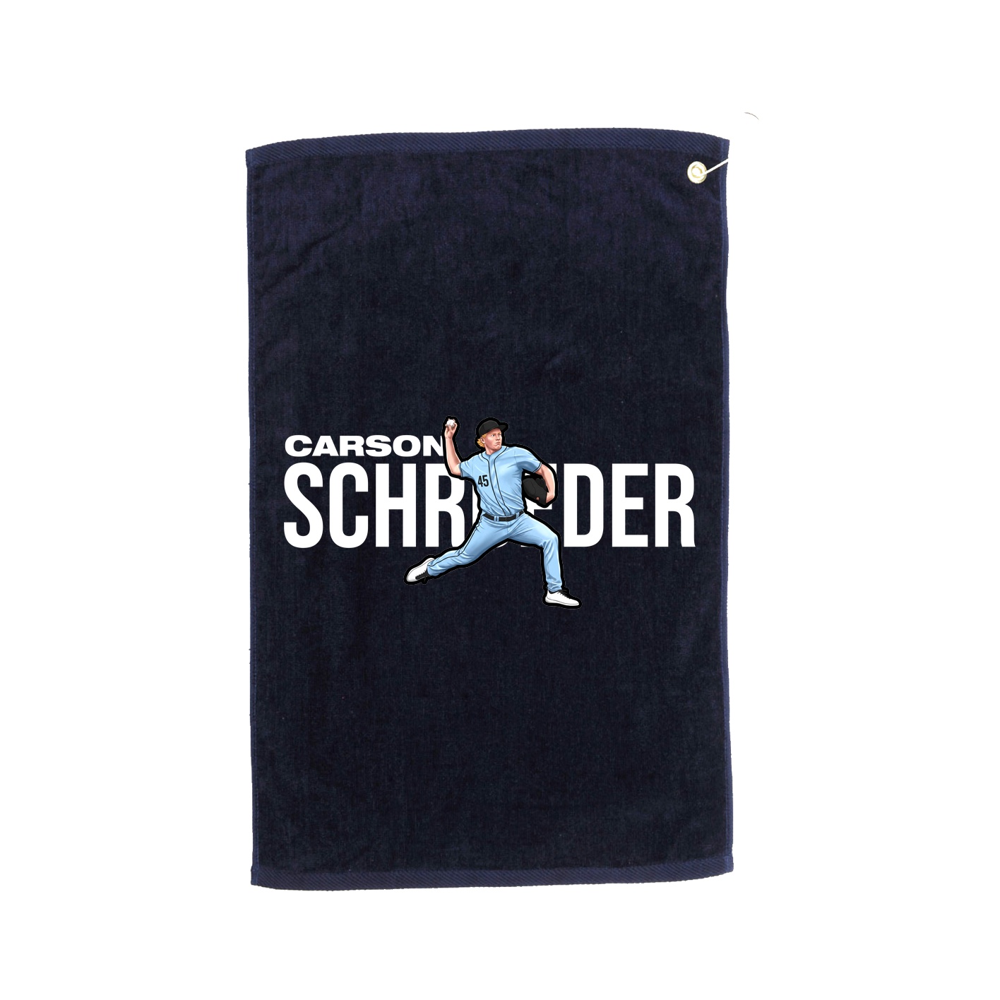 Golf Towel — Player Name in Navy