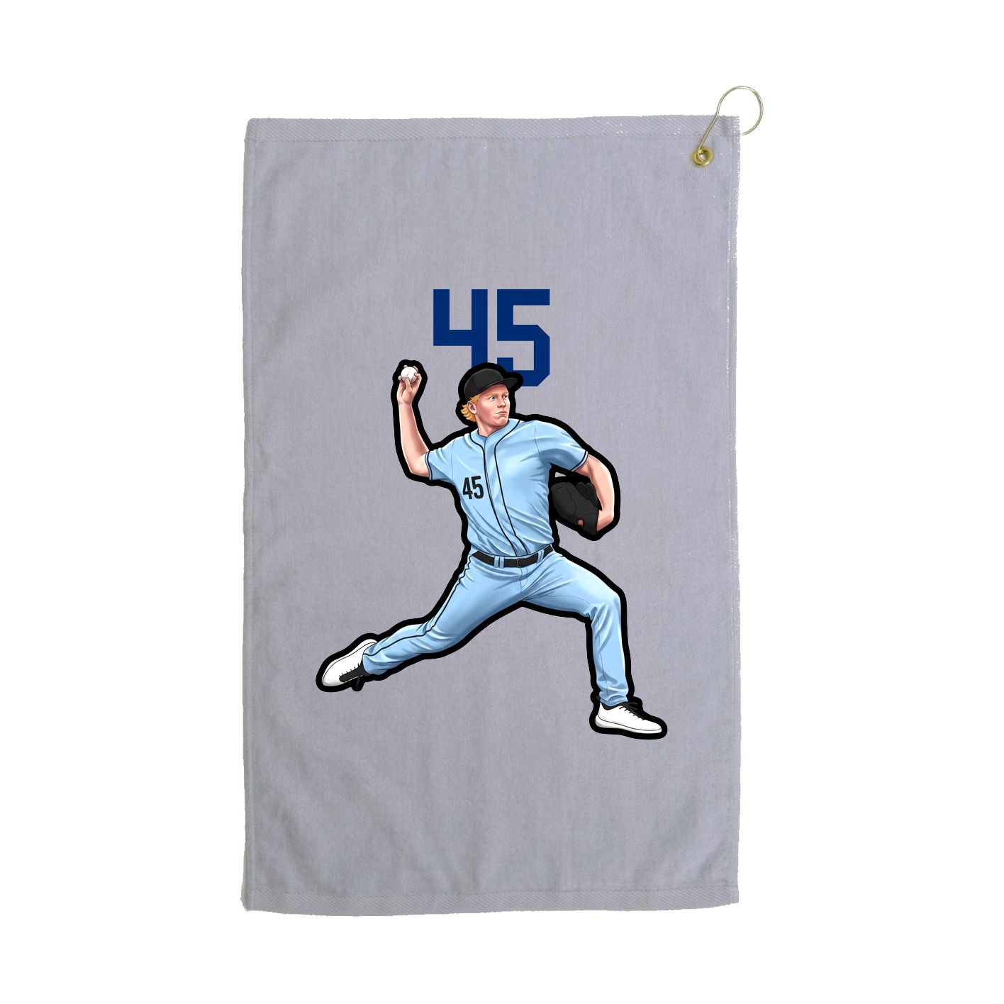 Golf Towel — Number Top in Grey