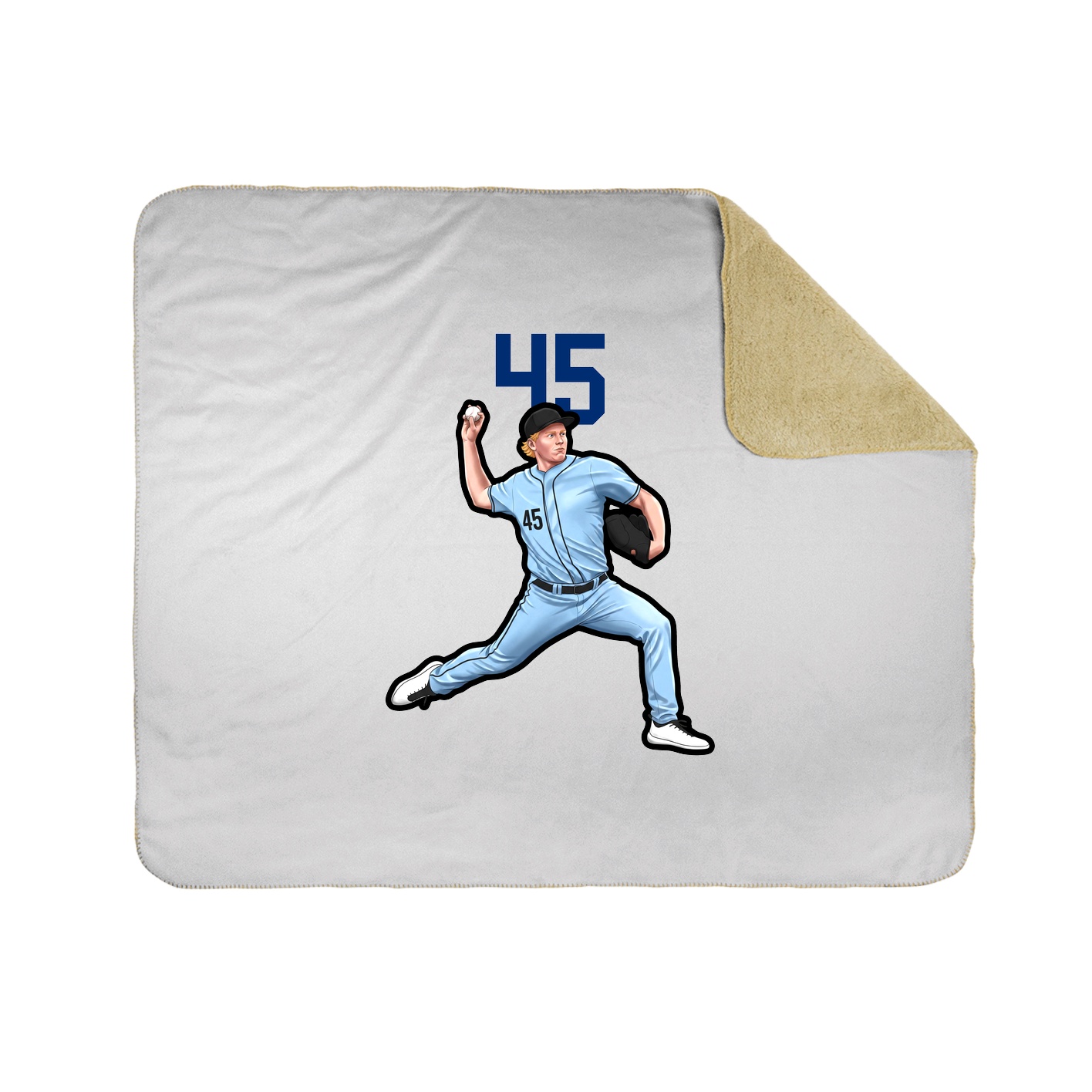 Throw Blanket — Number Top in White