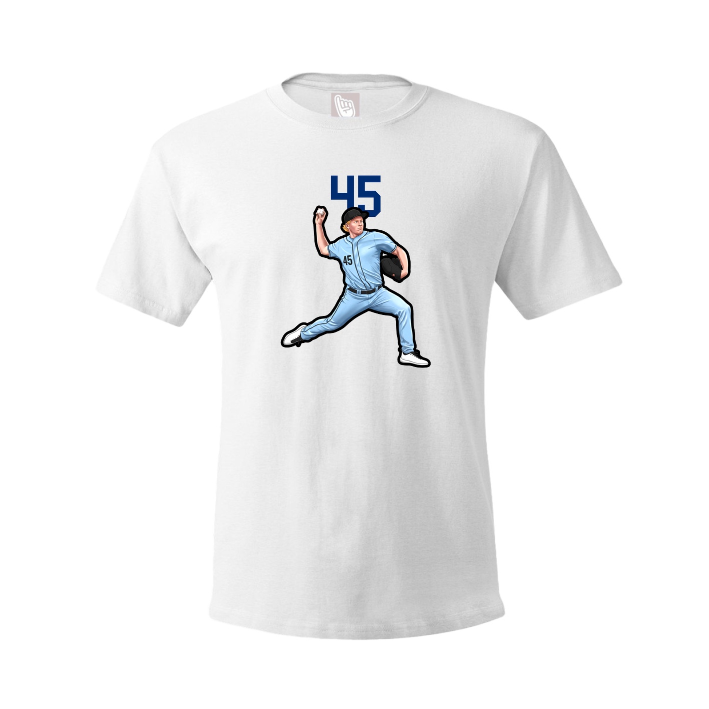 Youth Tee — Number Top in White
