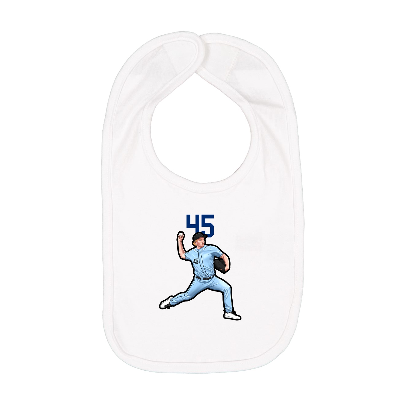 Infant Bib — Number Top in White