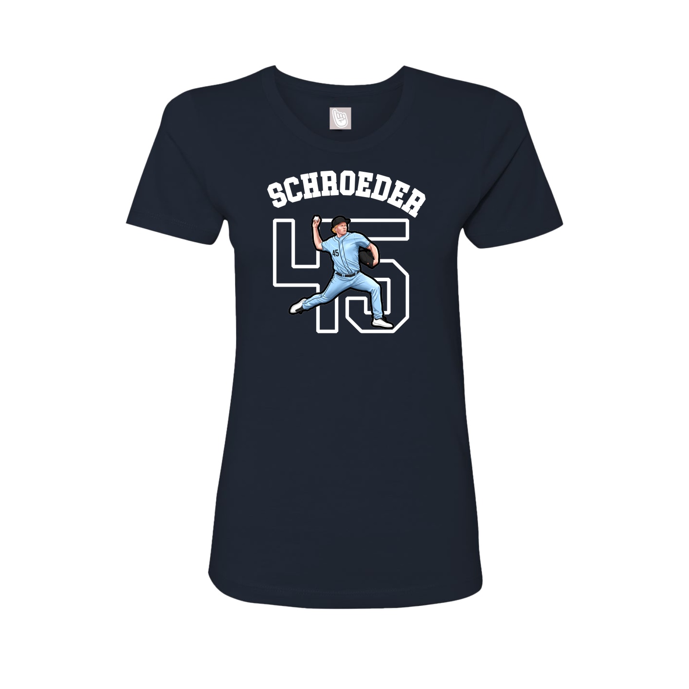 Fitted Women's Tee — Shirsey Arch in Navy