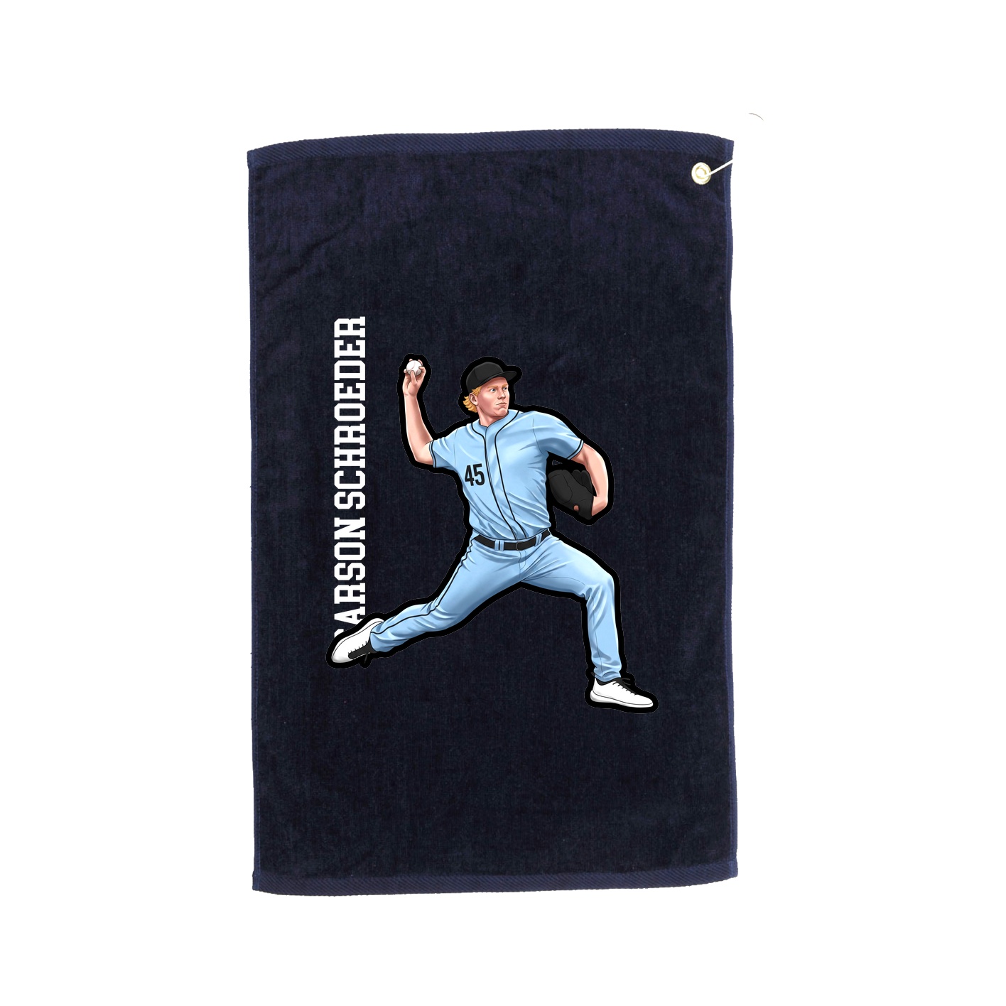 Golf Towel — Name Vertical in Navy