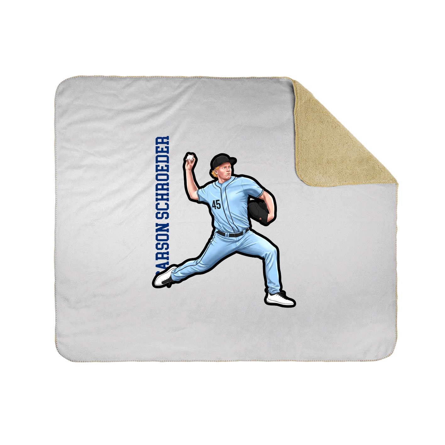 Throw Blanket — Name Vertical in White